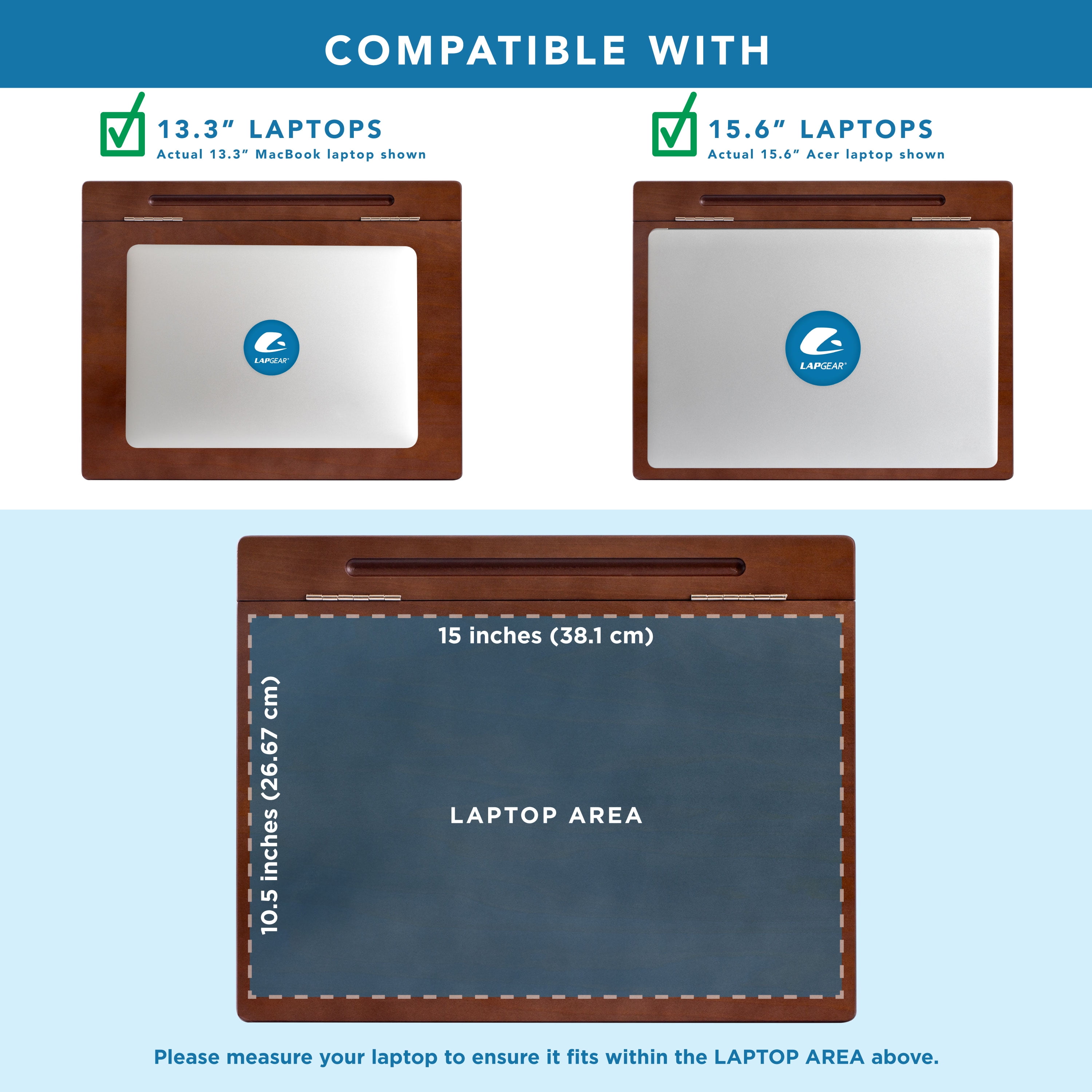 LapGear Schoolhouse Wood Lap Desk with Storage, Java - Image 8