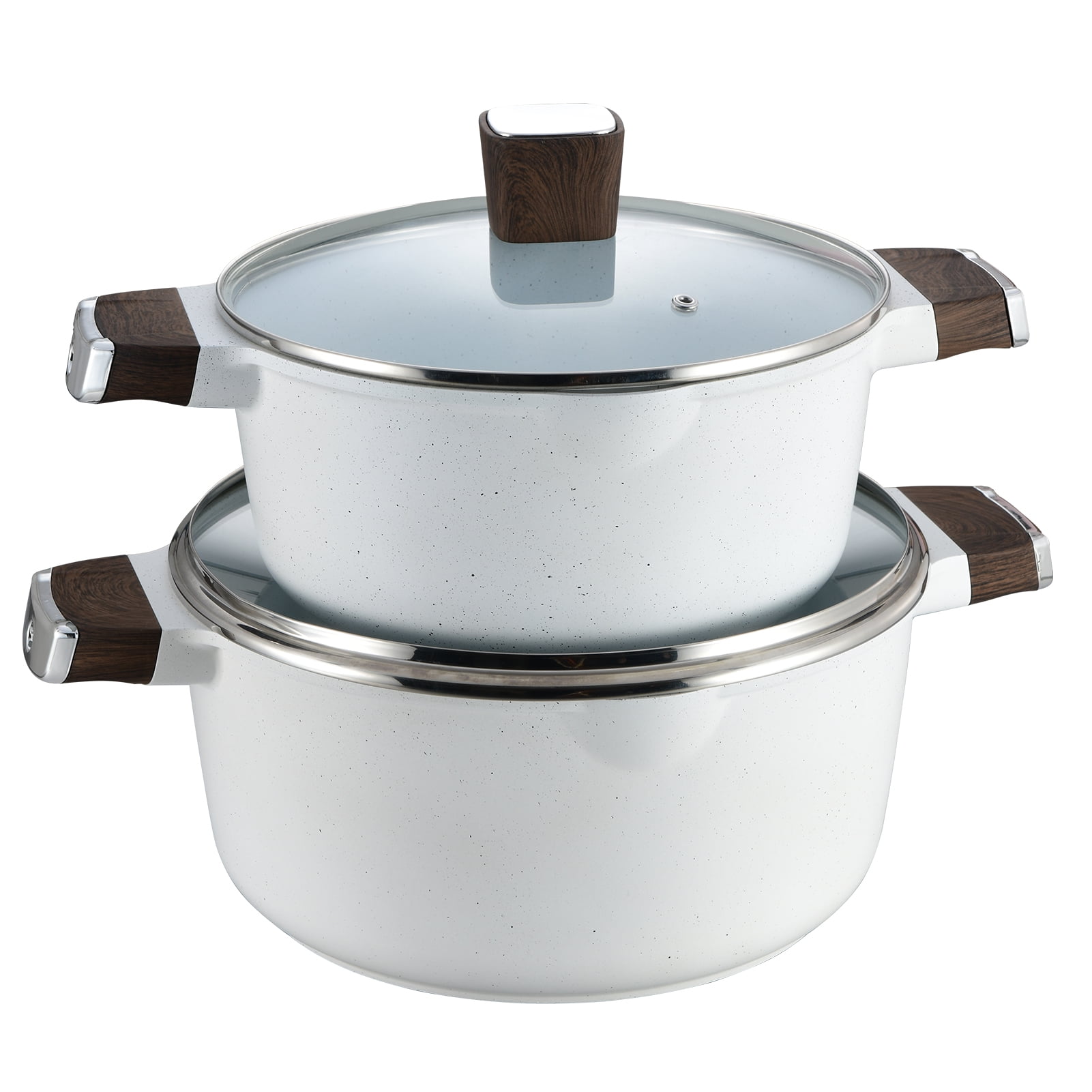 Garlie 10 Piece Nonstick Granite Cookware Set, Silicone - Image 5