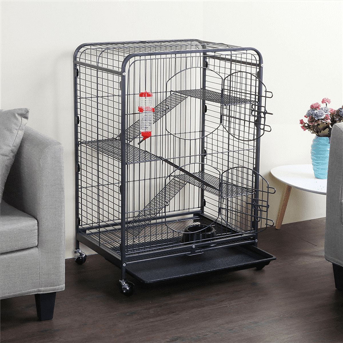 Renwick Metal Ferret and Small Animal Cage, Black, 37'' - Image 10
