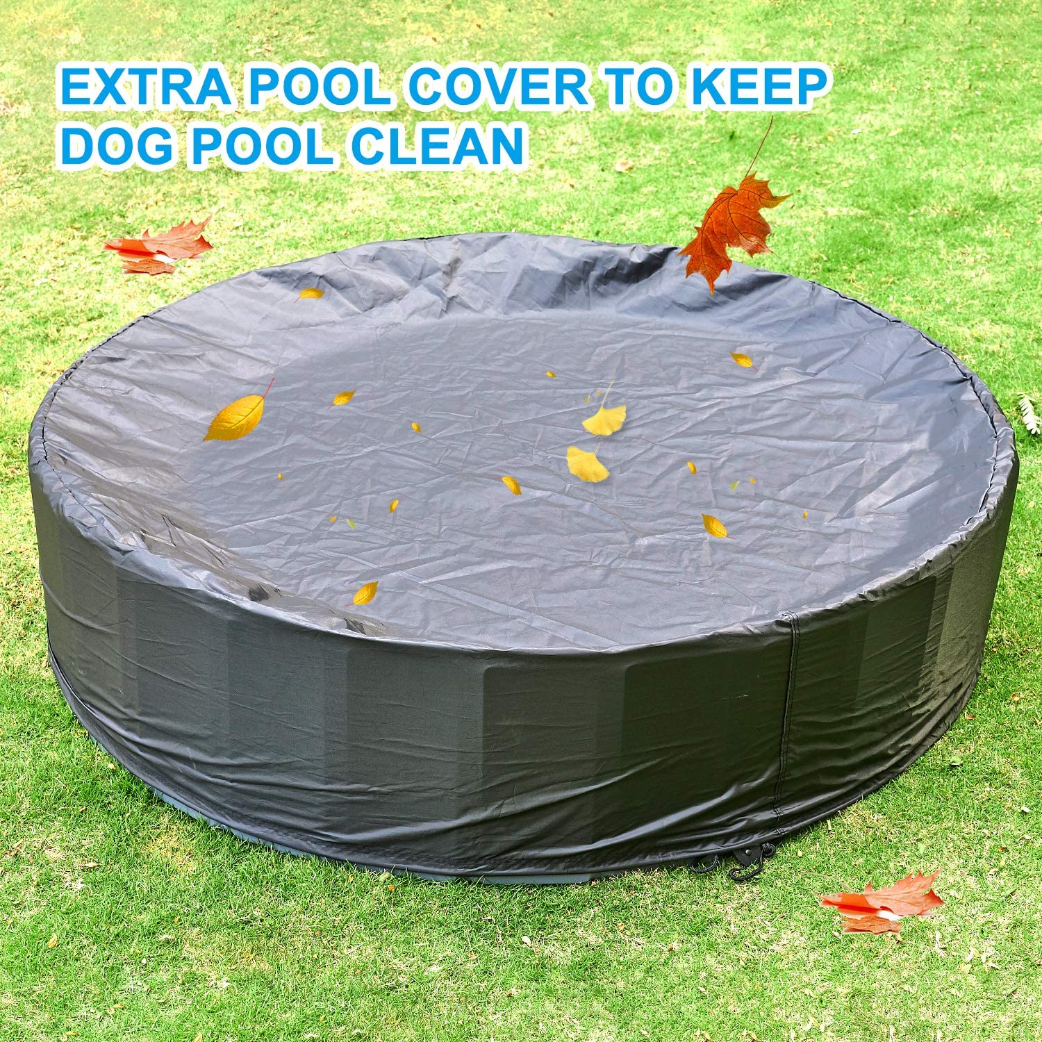 Outdoor Foldable Pet Dog Swimming Pool with Pool Cover,48” Portable Dog Pool for Large Dogs Bathing Tub Kiddie Pool,XL - Image 6