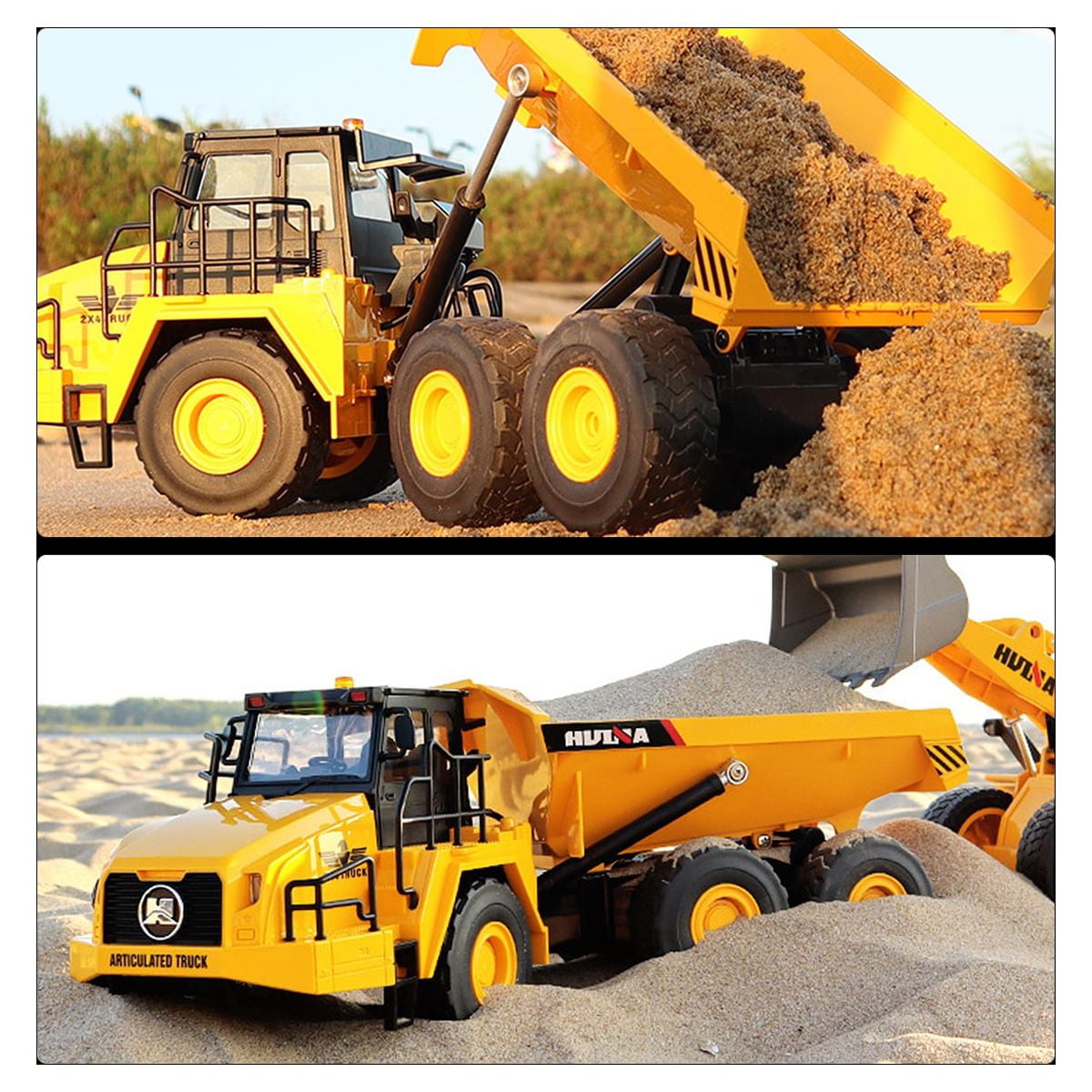 Fisca Hinge Joint Remote Control Dump Truck Toys, 6 Channel RC Construction Vehicles with Lights and Sound - Image 5