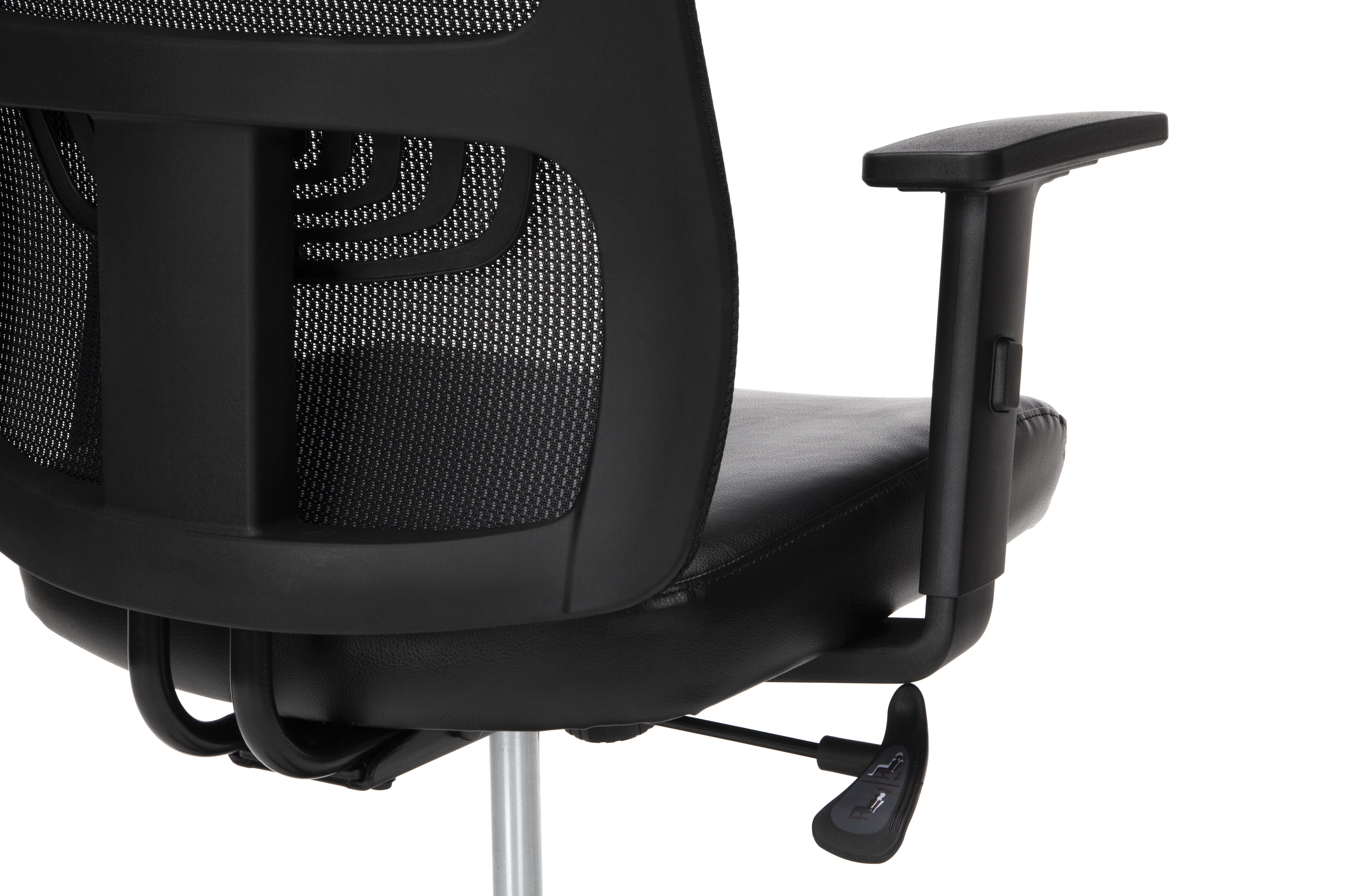OFM Essentials Collection Mid Back Mesh Back with Leather Seat Office Chair, Lumbar Support, in Black (ESS-3048-BLK) - Image 14