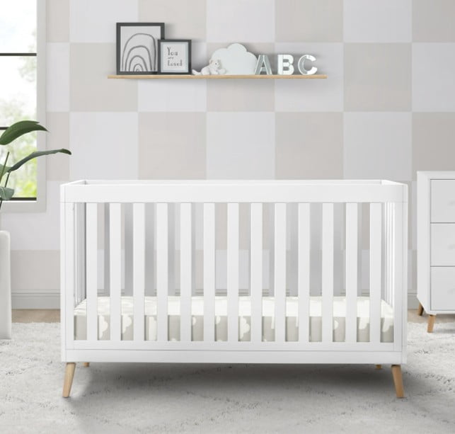 Delta Children Essex 4-in-1 Convertible Baby Crib, Bianca White/Natural Legs - Image 13