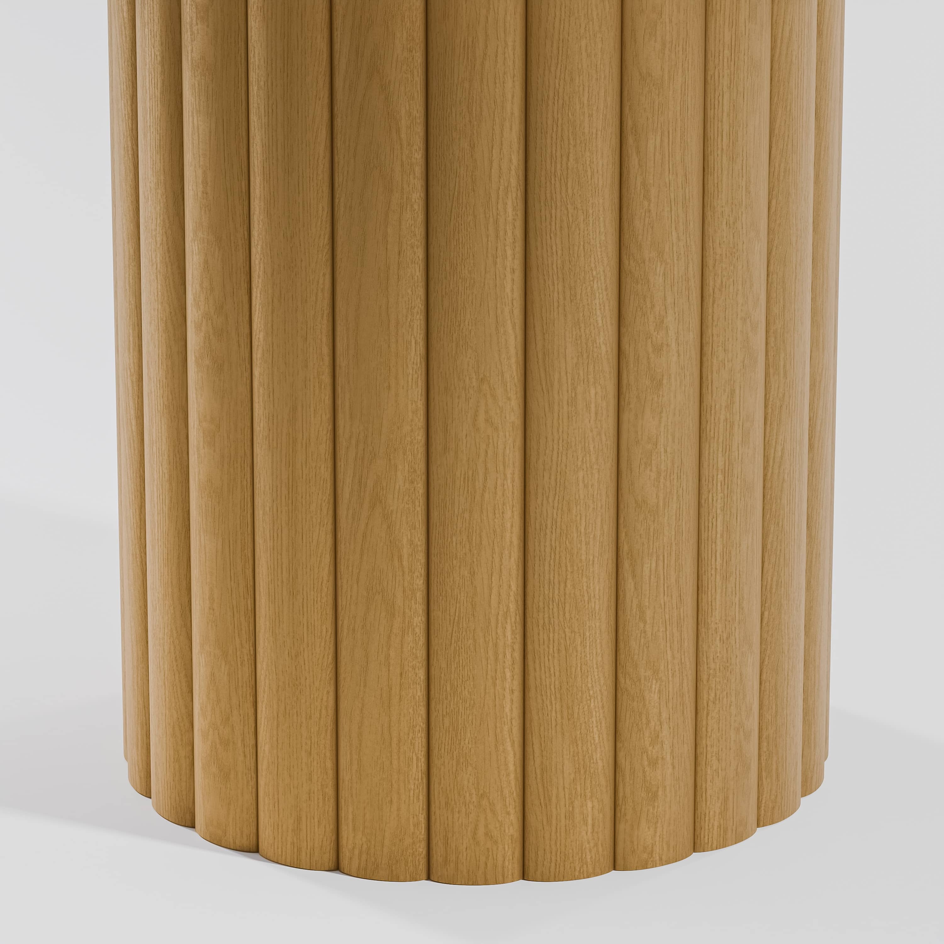 Dovelina 46" Wooden Round Modern Dining Table for Dining Room Kitchen, Natural Wood - Image 5