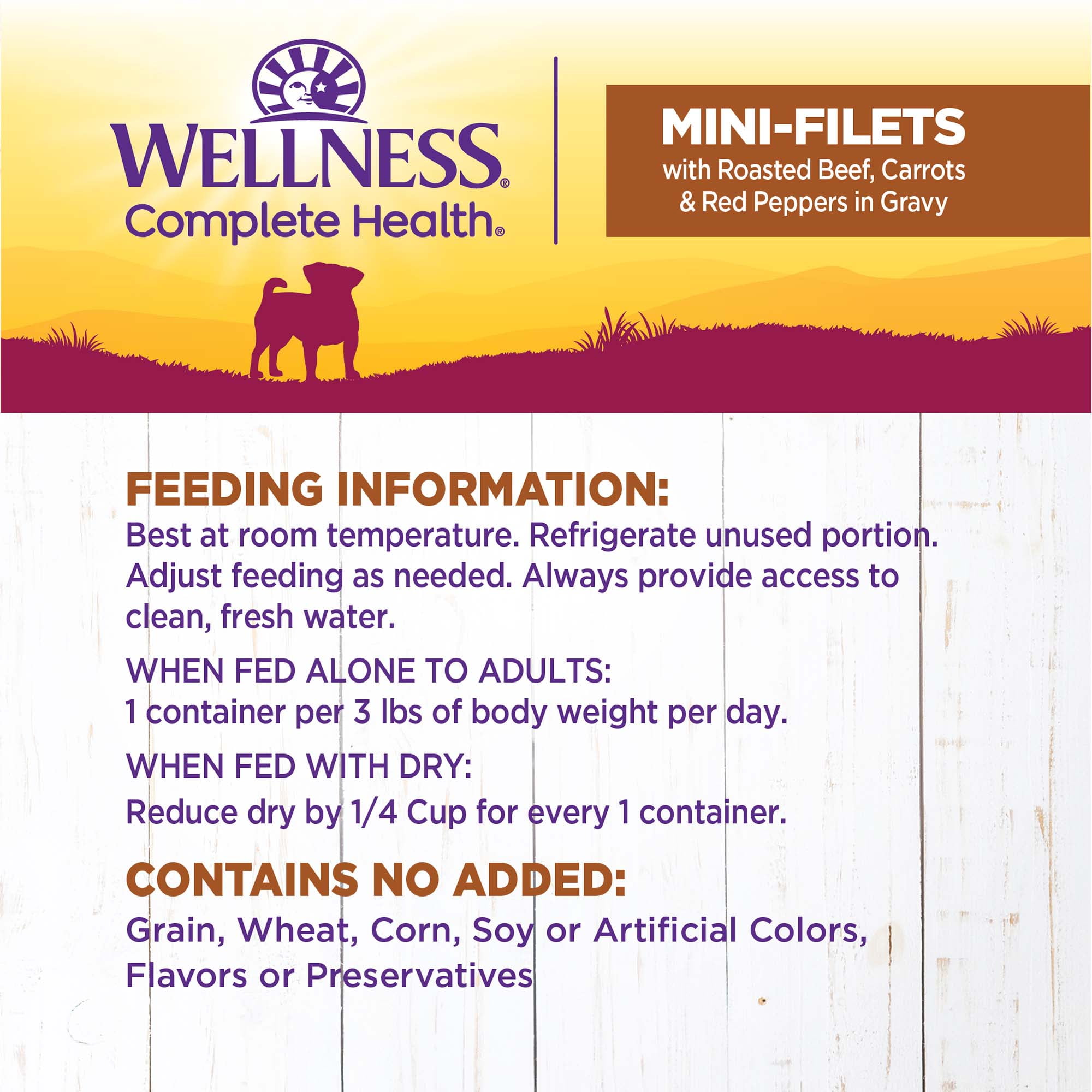 Wellness Petite Entrées Mini Fillets Grain Free Natural Wet Small Breed Dog Food, Roasted Beef, Carrots & Red Peppers, 3-Ounce Cup (Pack of 24) - Image 6