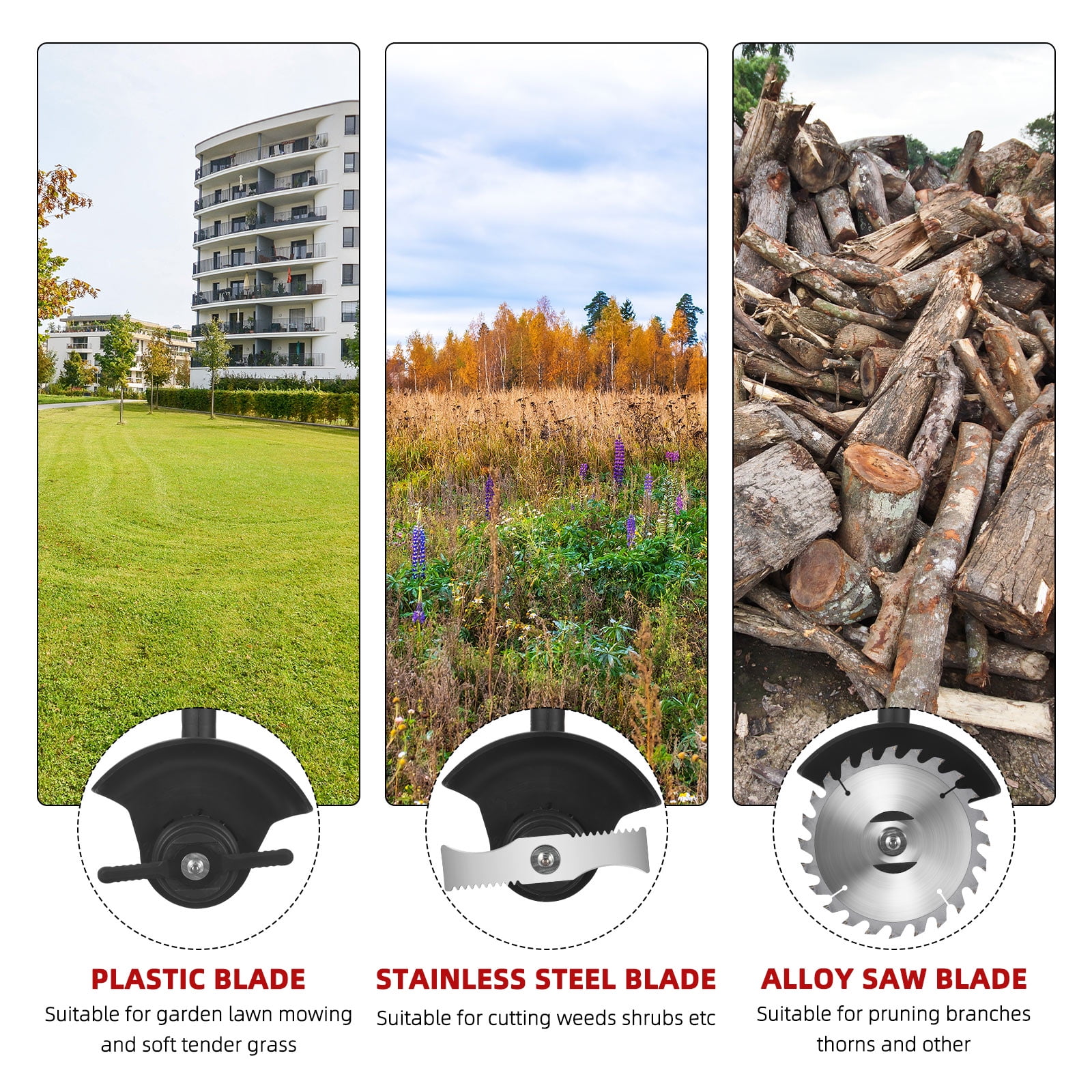 KingFurt Cordless String Trimmer, Electric Weed Eater, 3 in 1 Weed Wacker with Wheels Weed, 3 Function Blades Electric Brush Cutter - Image 4