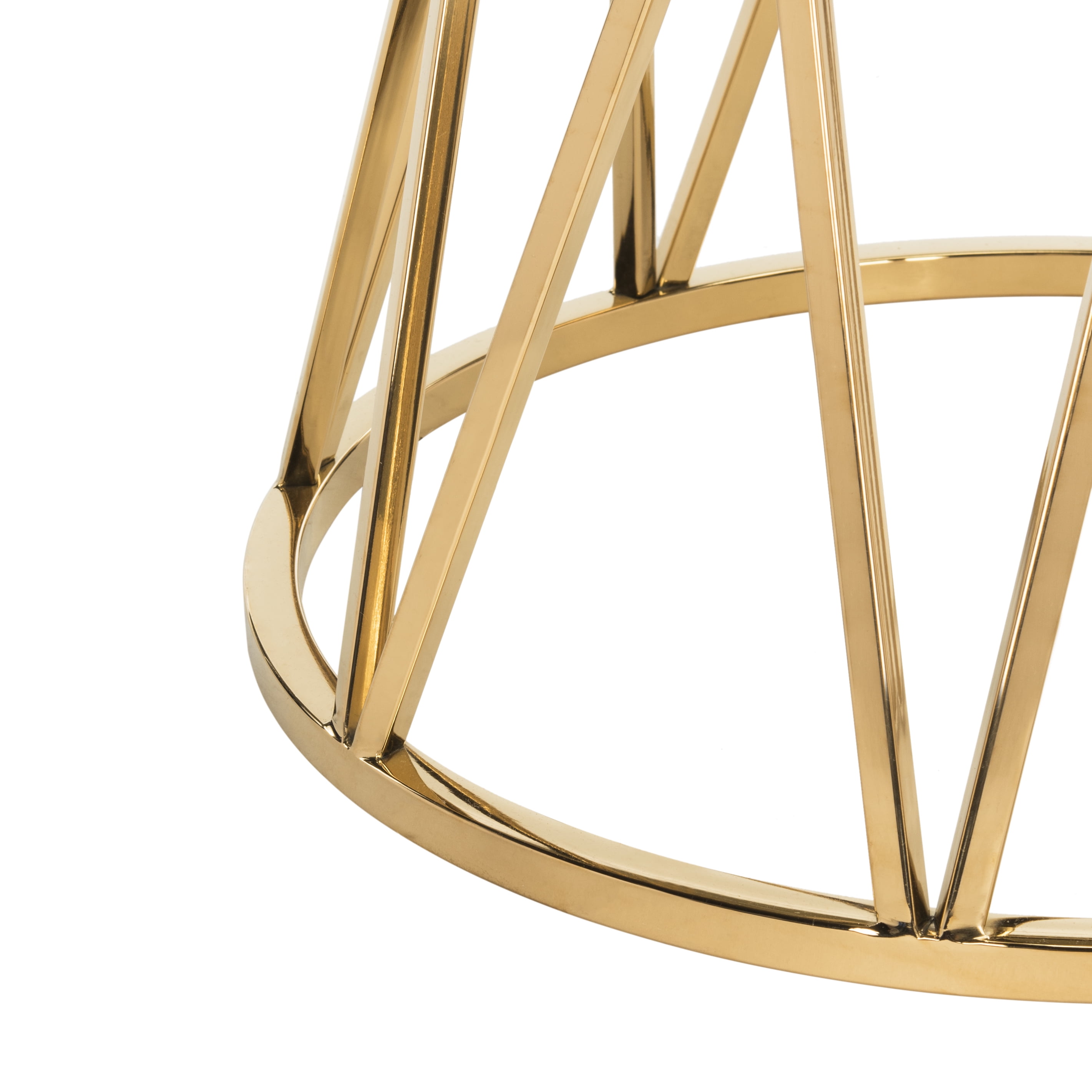 SAFAVIEH Couture Delsy Geometric Round Glass Top End Table, Gold - Image 7