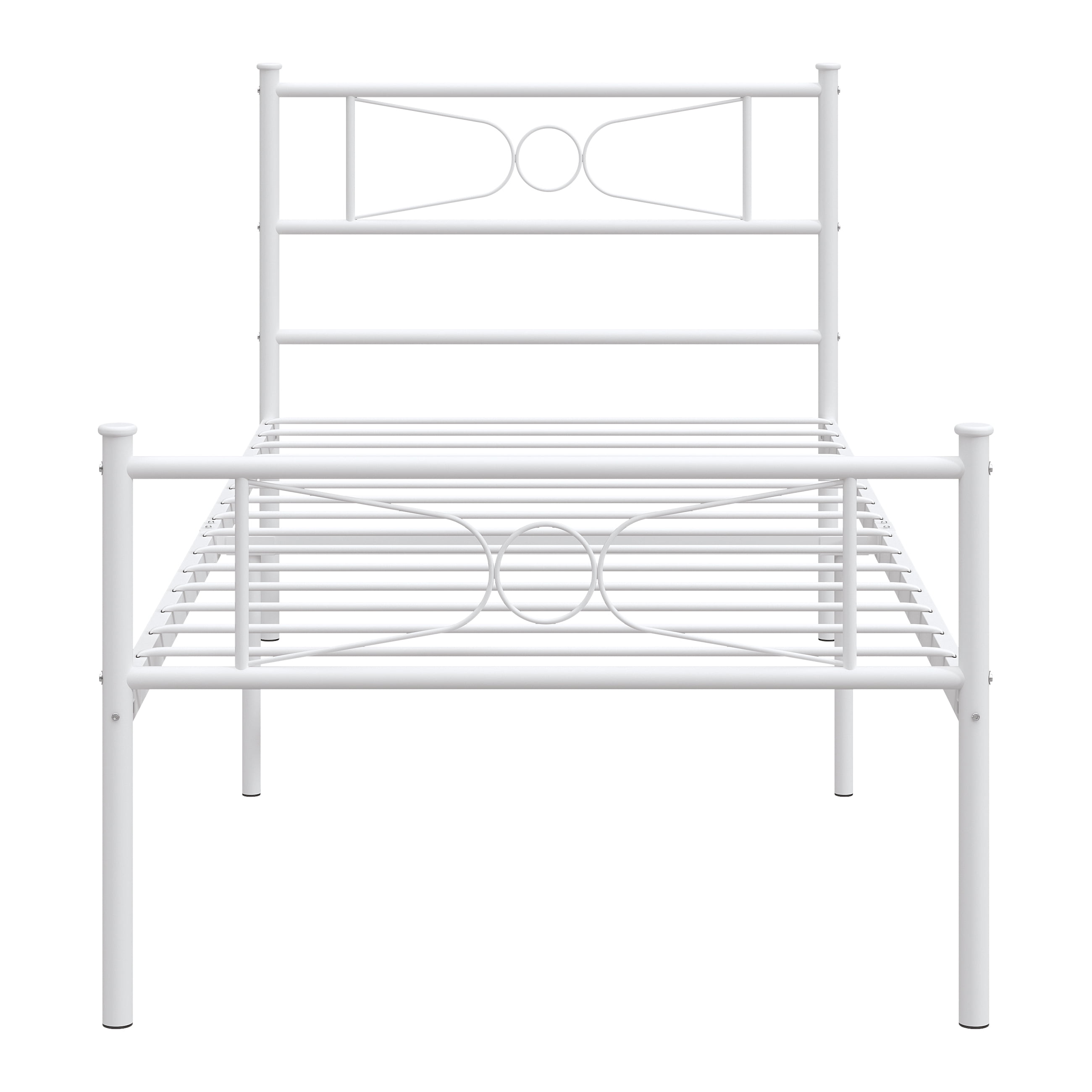 Yoneston Twin Platform Metal Bed Frame with Headboard No Box Spring - Image 4