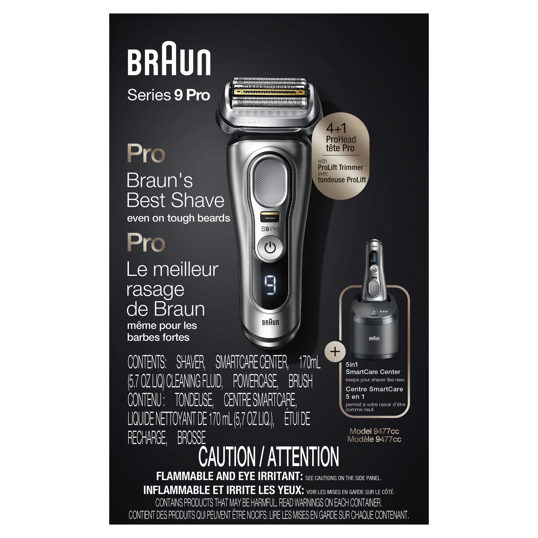 Braun Series 9 Pro Electric Razor for Men with PowerCase, Clean Station, Rechargeable Wet Dry Shaver, 9477cc - Image 12
