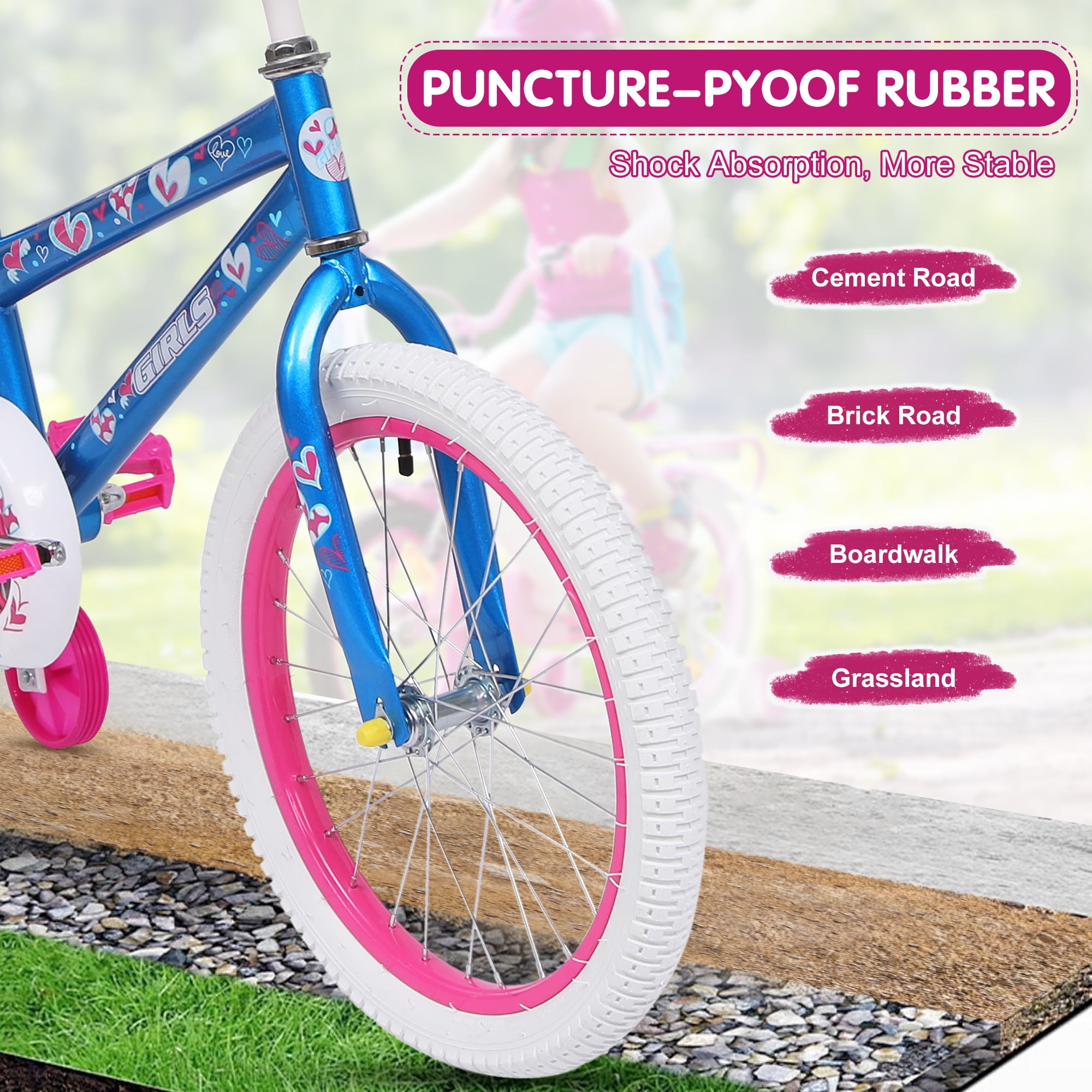 SUGIFT 18-inch Kids Bike with Training Wheels for Girls Ages 6-12 Years, Blue - Image 8