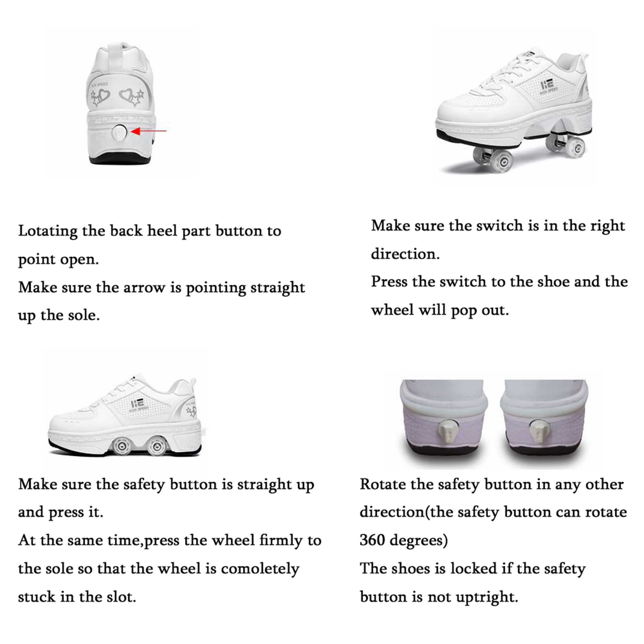 KOFUBOKE Roller Skate Shoes - Sneakers - Roller Shoes 2-in-1 Suitable for Outdoor Sports Skating Invisible Roller Skates The Best Choice for Building Confidence Style - Image 8