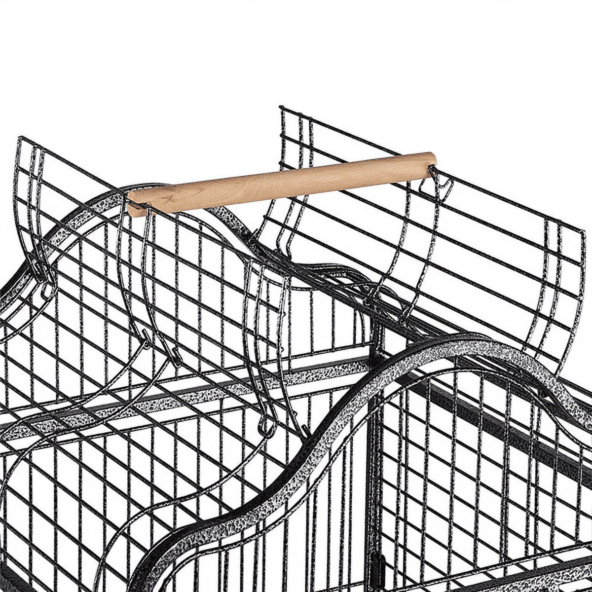 Renwick Extra Large Bird Cage with Rolling Stand, 3 Feeding Bowls and 2 Perches, Black - Image 6