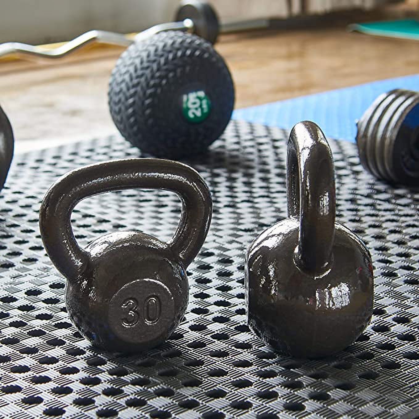 HULKFIT Cast Iron Enamel Coated Strength Training Kettlebell Weights - Image 4