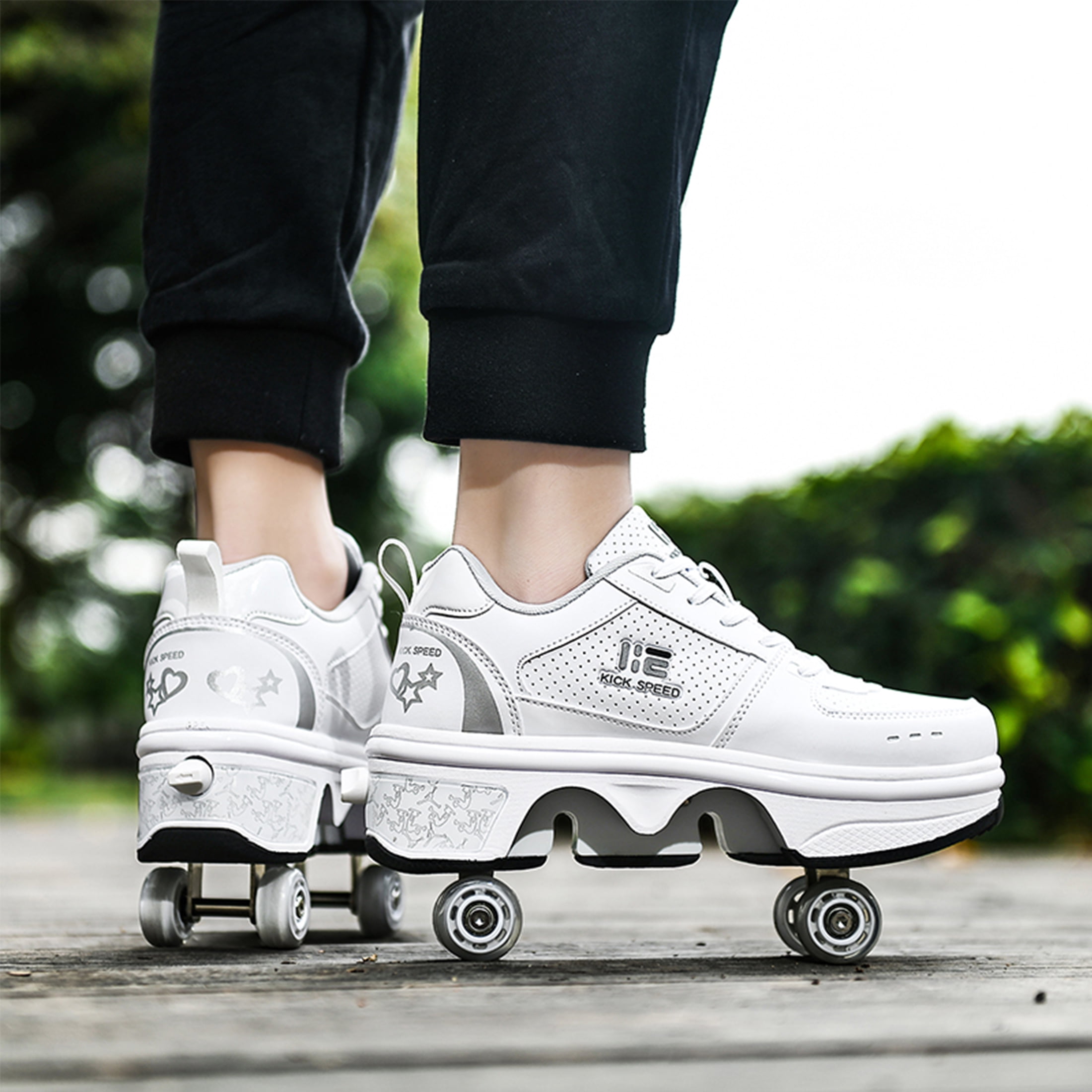 KOFUBOKE Roller Skate Shoes - Sneakers - Roller Shoes 2-in-1 Suitable for Outdoor Sports Skating Invisible Roller Skates The Best Choice for Building Confidence Style - Image 7