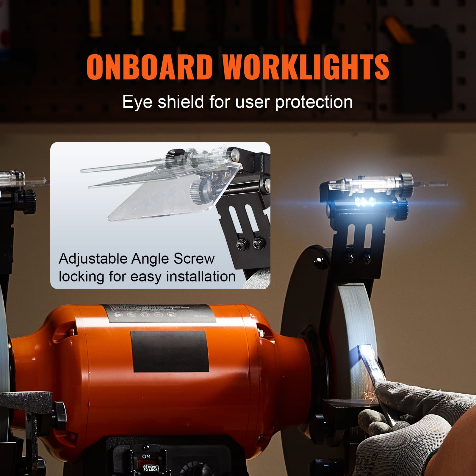 BENTISM Bench Grinder, 8 inch Variable Speed Bench Grinder with 5.0A Brushless Motor 1800-3795 RPM, Table Grinder with Cast-aluminum Tool Rest - Image 2