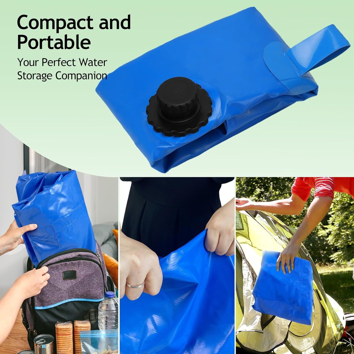 FIMEI 63 Gal Collapsible Water Bladder Tank 240L Water Storage Bladder, High-Density PVC, Blue - Image 3