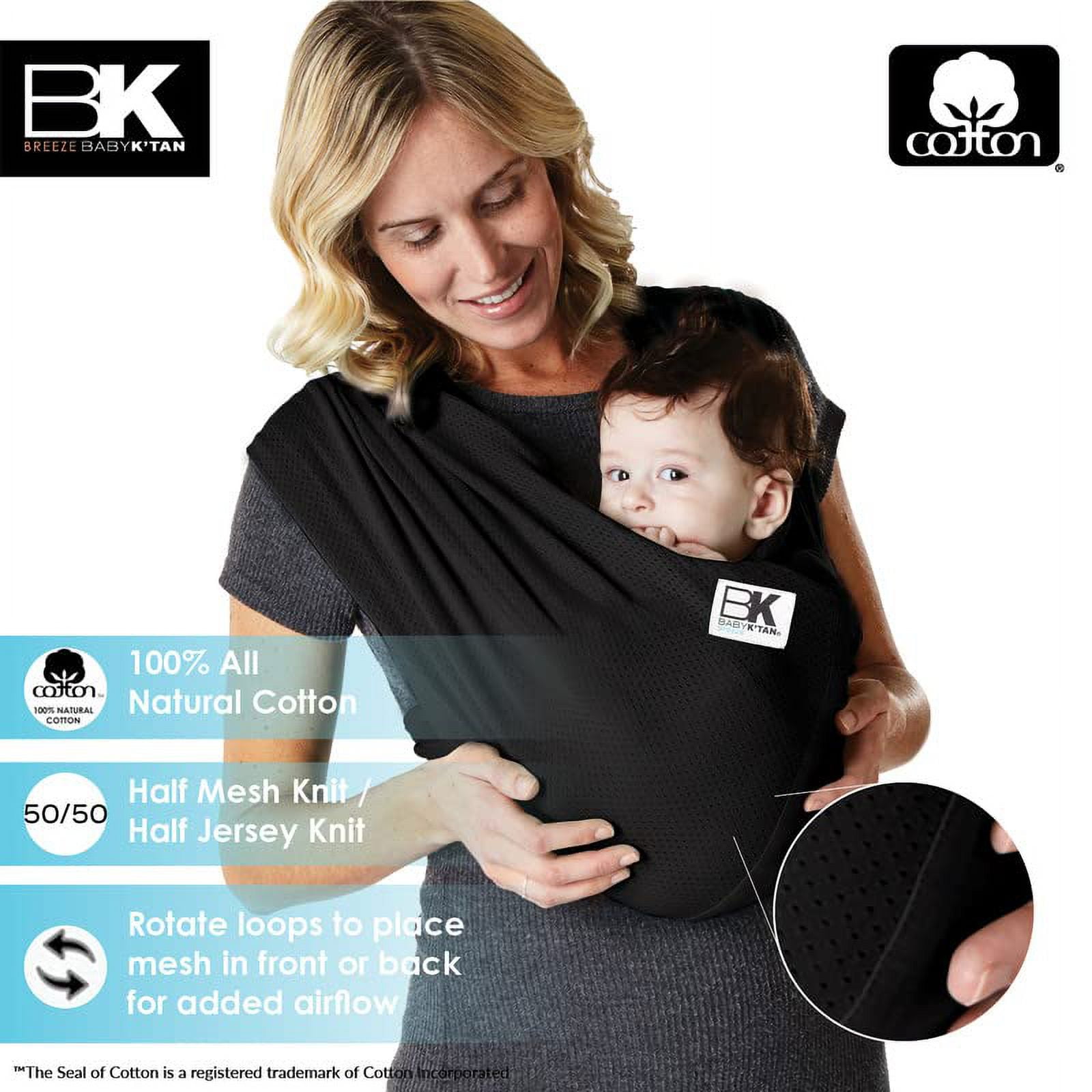 Breeze Baby K'tan Baby Carrier, #1 Easy Pre-Wrapped Baby Sling Gift | Breathable 100% Cotton Mesh | Hands Free Wrap for Infants | No Rings Or Buckles | Newborn to Toddler up to 35lb (See Size Chart) - Image 5