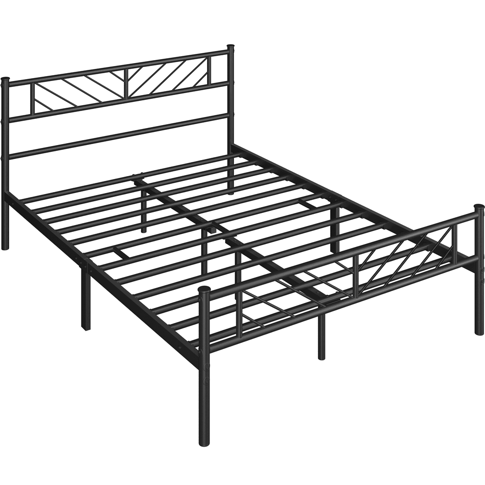 Renwick Justice Queen Size Metal Platform Bed with Arrow Design, Adult, Black - Image 4