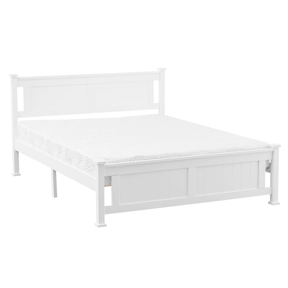 UBesGoo Queen Wood Platform Bed with Hardwood Slats & Headboard, White - Image 5