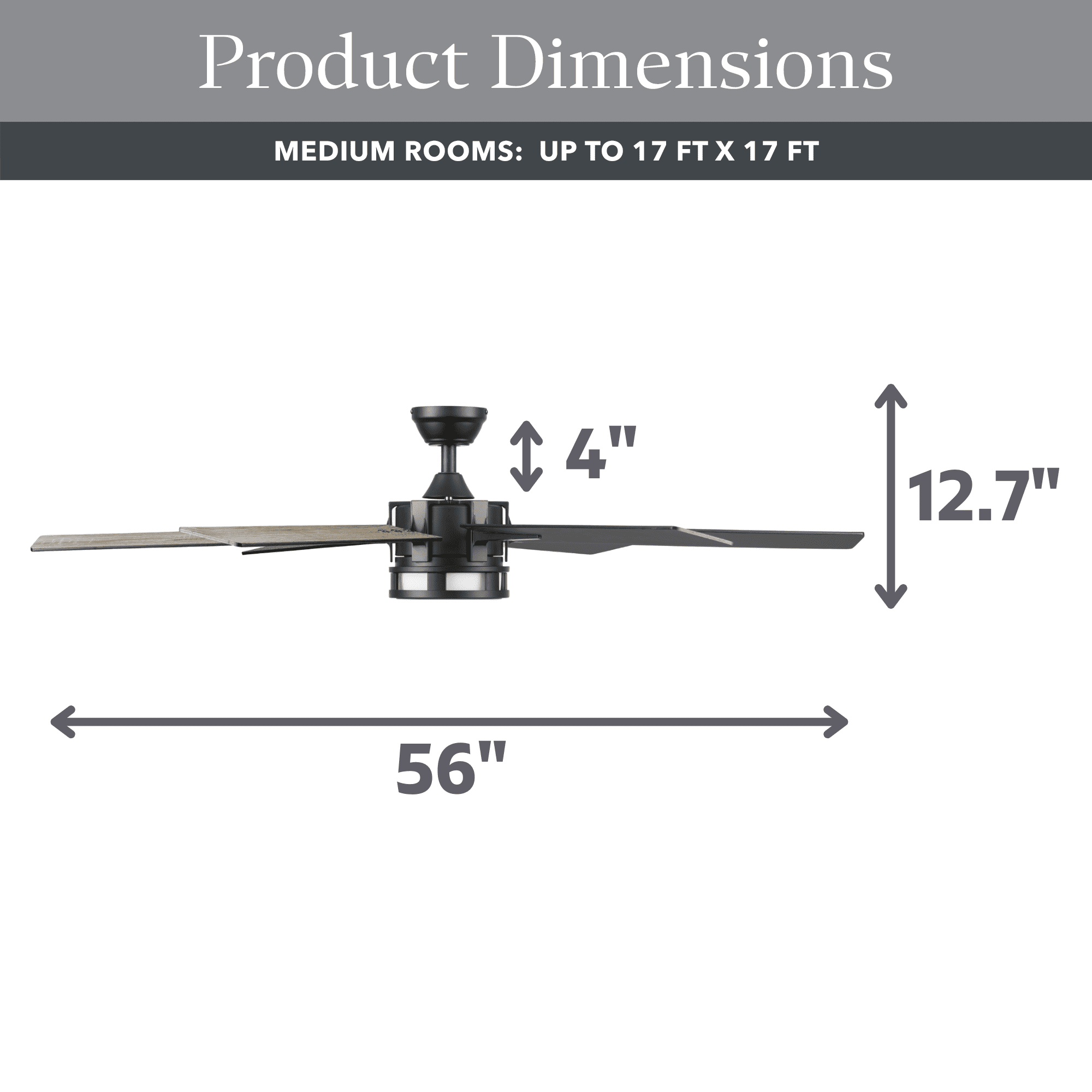 Better Homes & Gardens 56" Black Large Indoor Ceiling Fan with Color Changing Light 6 Blades Remote and Reverse Airflow - Image 7