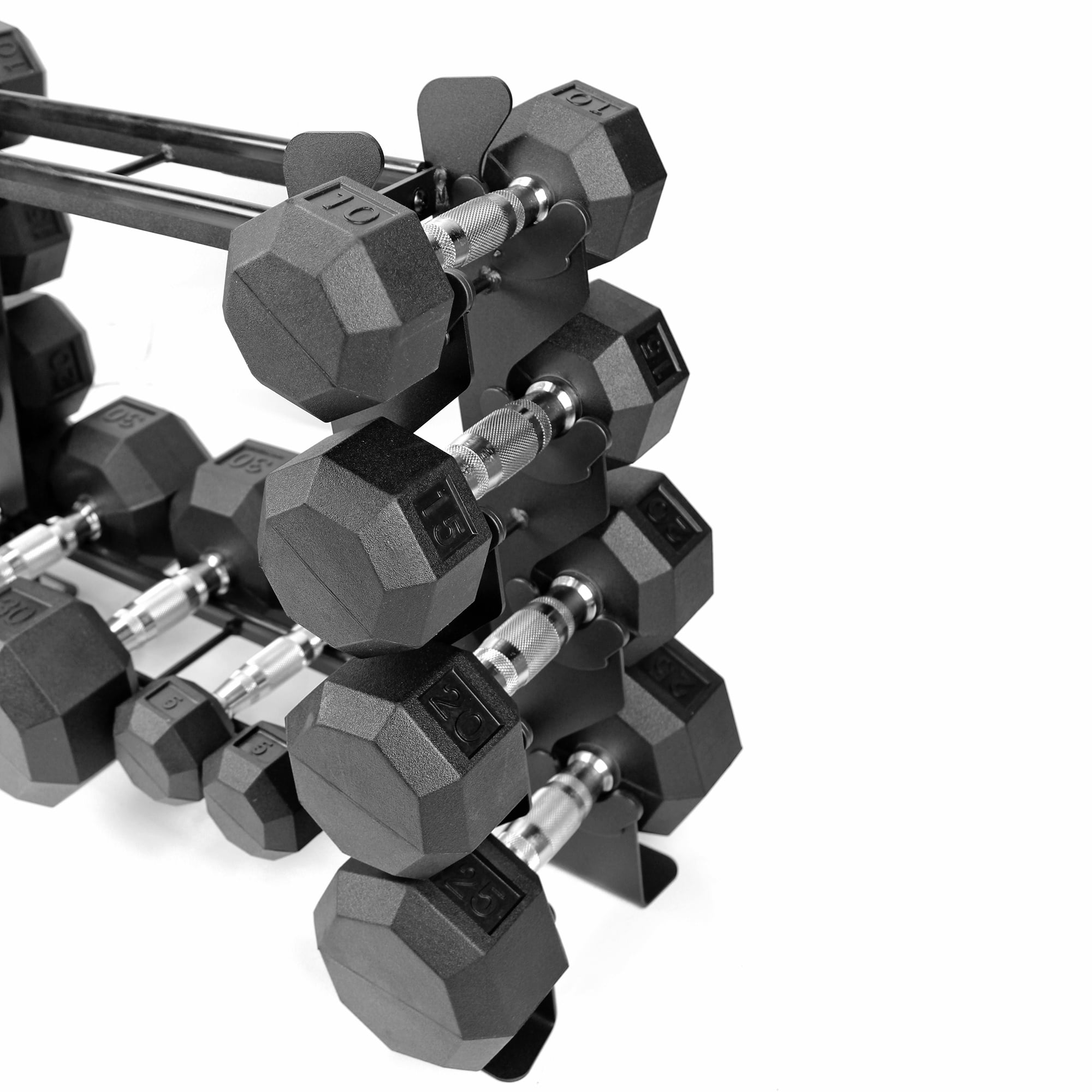 XPRT Fitness Heavy-duty Dumbbell Rack – Dumbbell Storage Rack, Holds up to 400 Lbs. – 2 Tiers Rack, Ideal for 5-30 Lbs. Dumbbells – Compact Design, Ideal Home Gym Equipment - Image 3