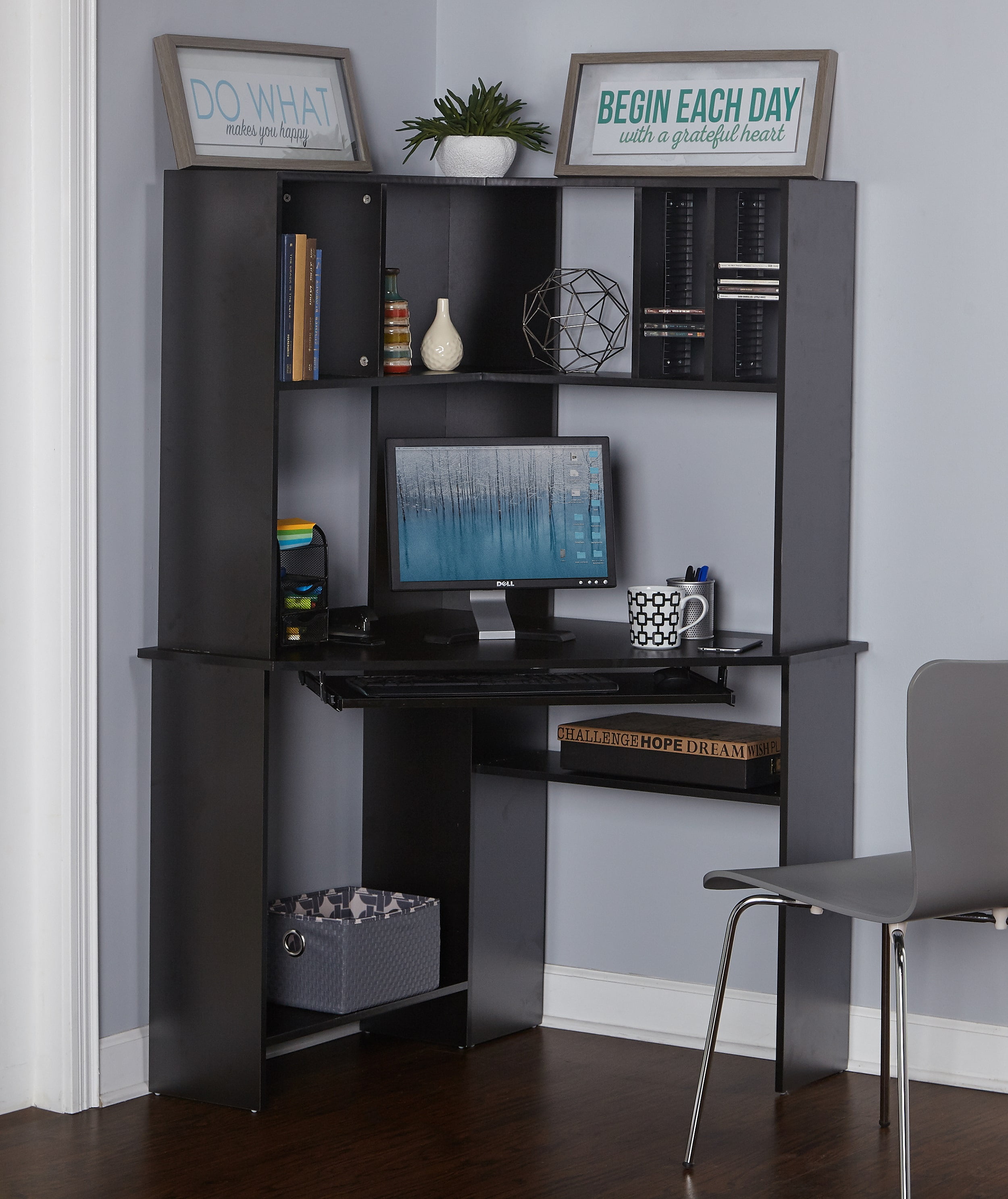 Morgan Computer Desk with Hutch, Multiple Colors - Image 3