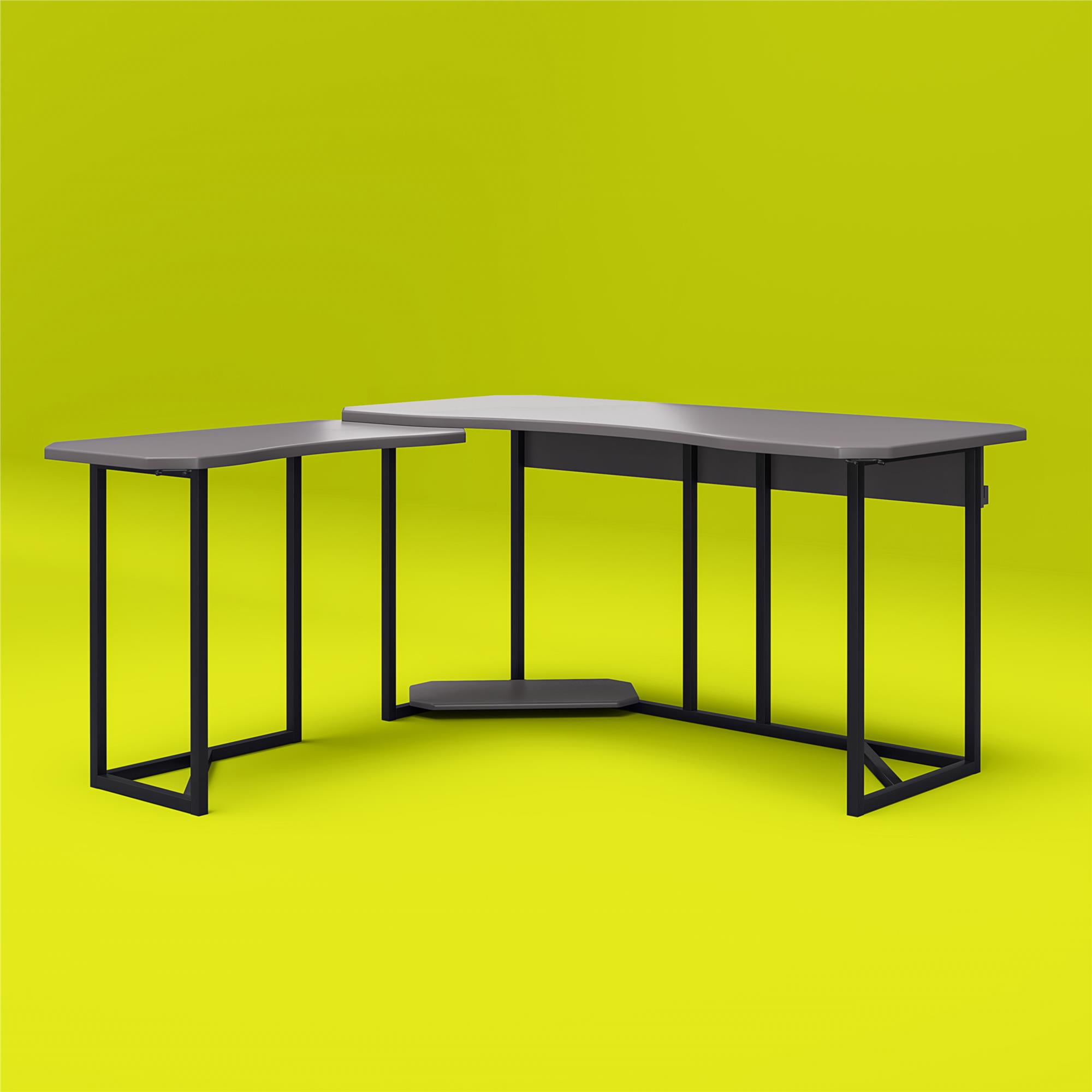 NTense Network Gaming L Desk with CPU Stand, Gray - Image 7