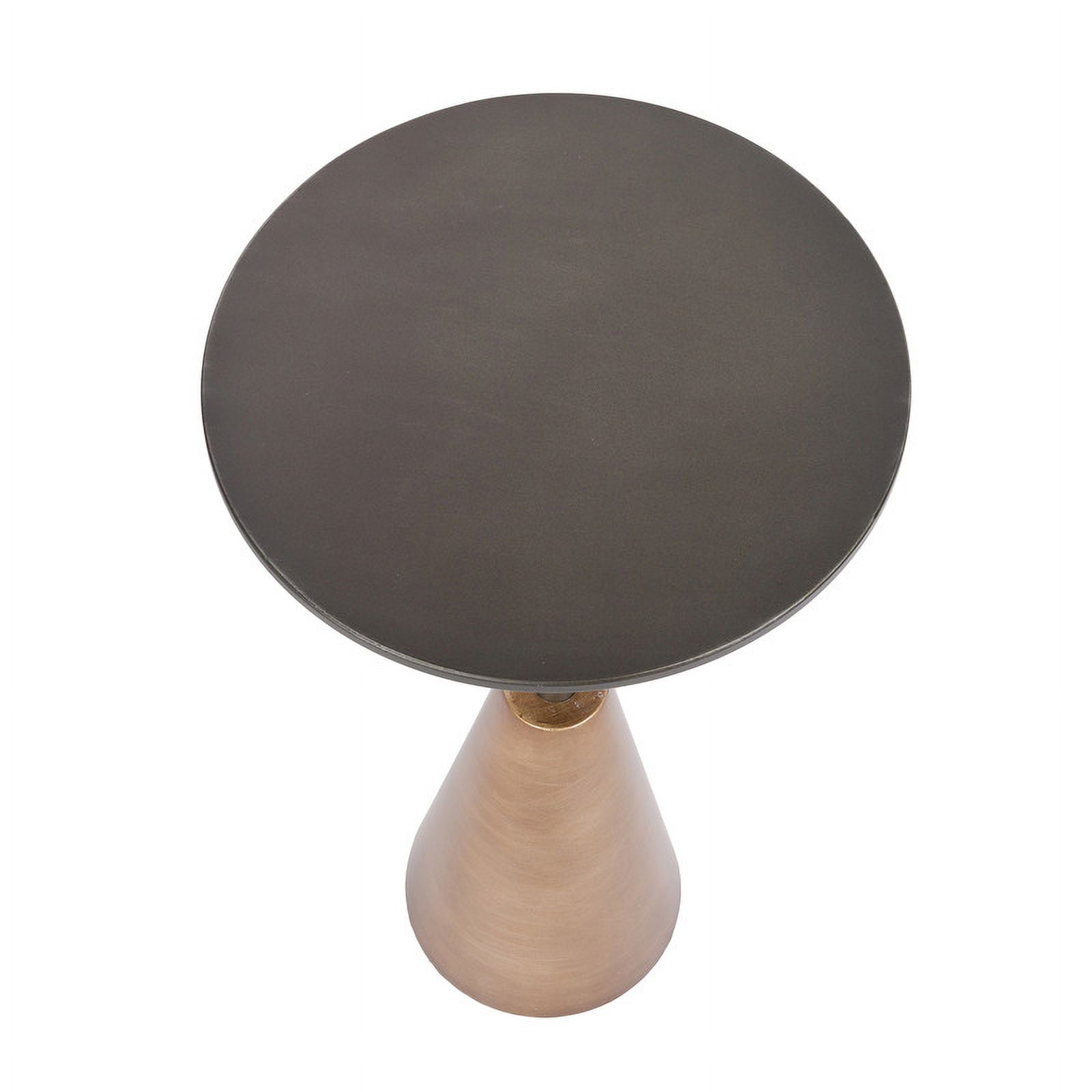 Nyla Round Bronze Pedestal End Table - Image 4