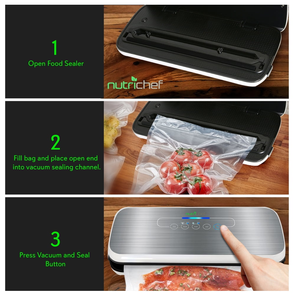 NutriChef PKVS18SL Automatic Food Vacuum Sealer, Electric Air Sealing Preserver System (Silver) - Image 8