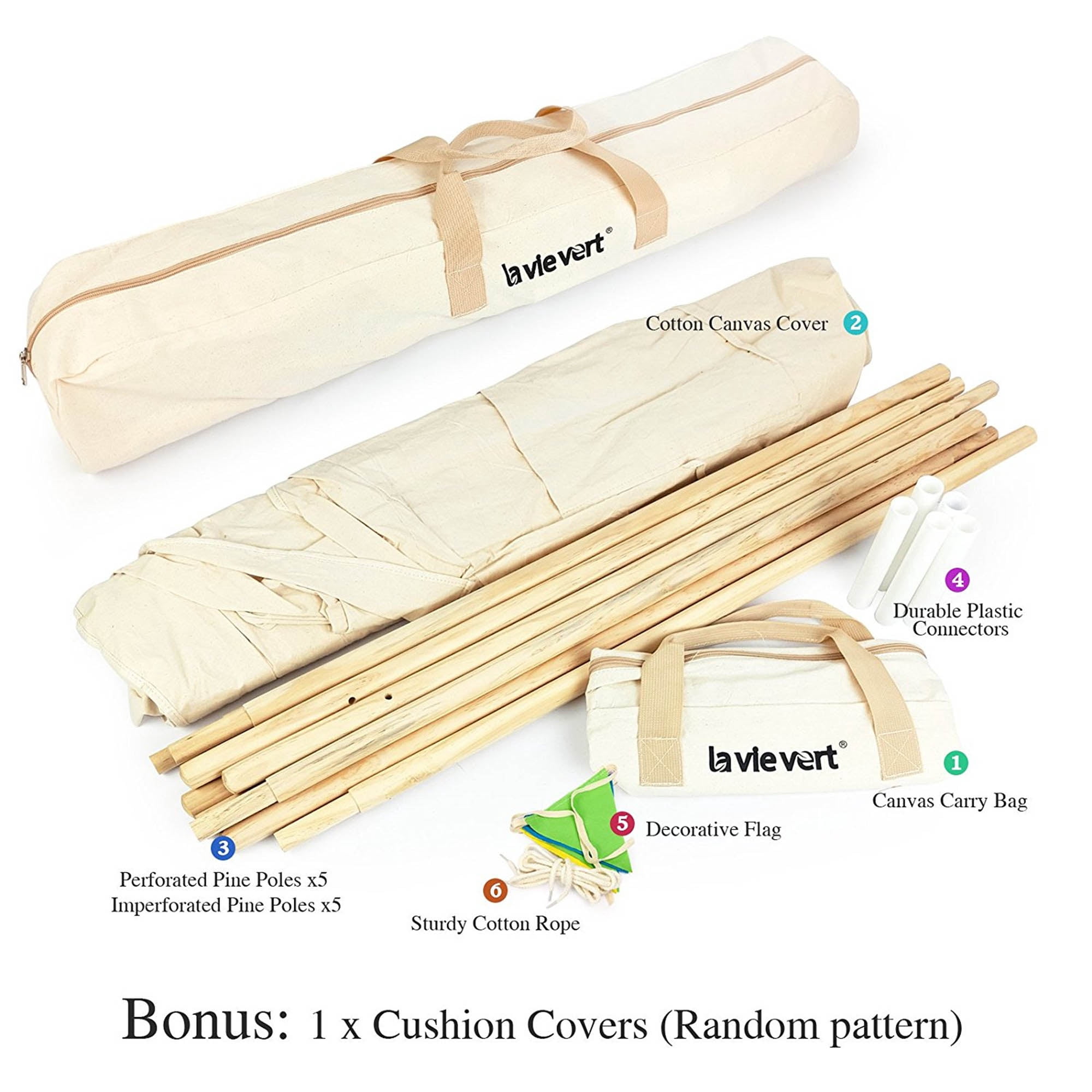 Lavievert Children Playhouse Canvas Teepee Kids Play House - Image 2