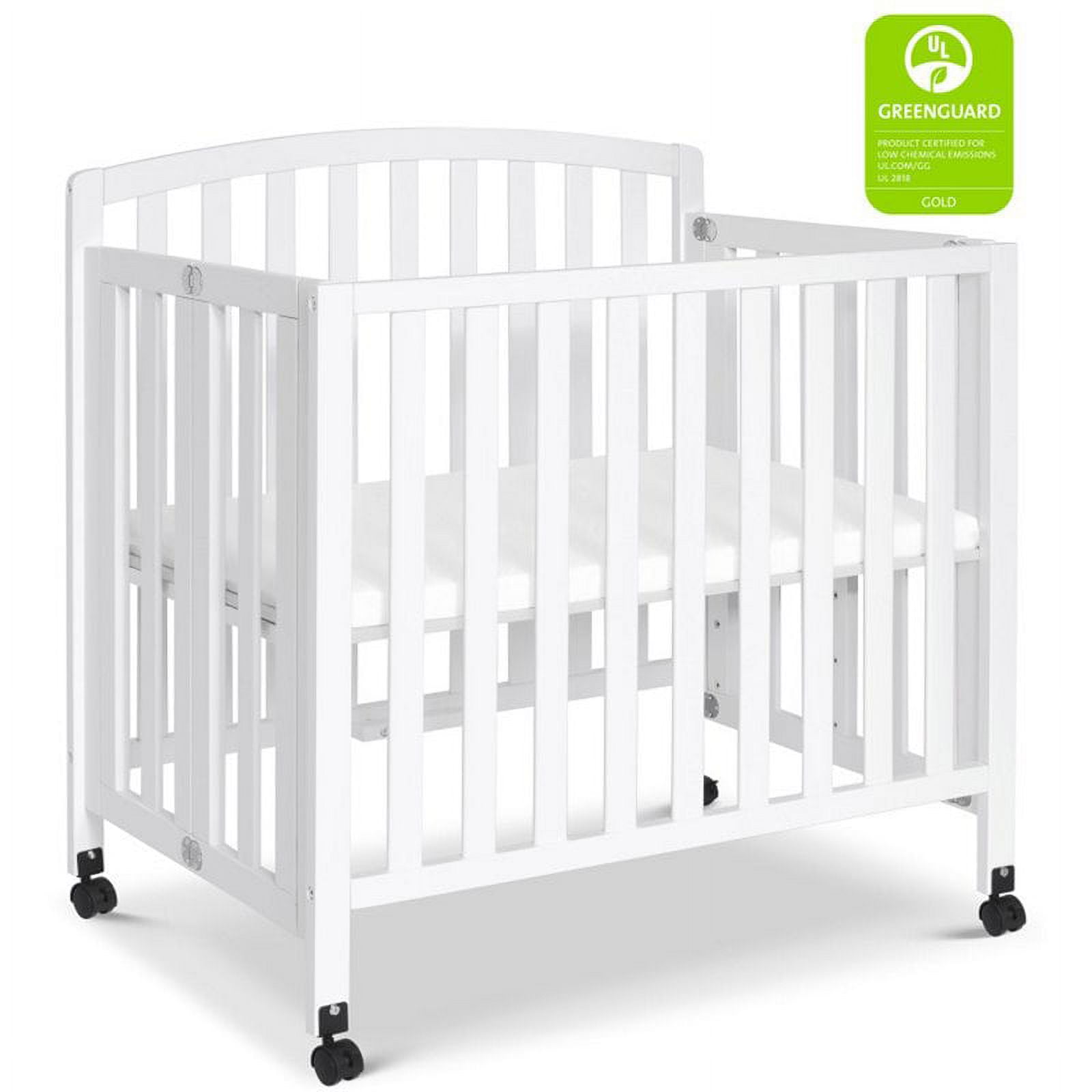 DaVinci Dylan Folding Portable 3-in-1 Mini Crib and Twin Bed in White - Image 9