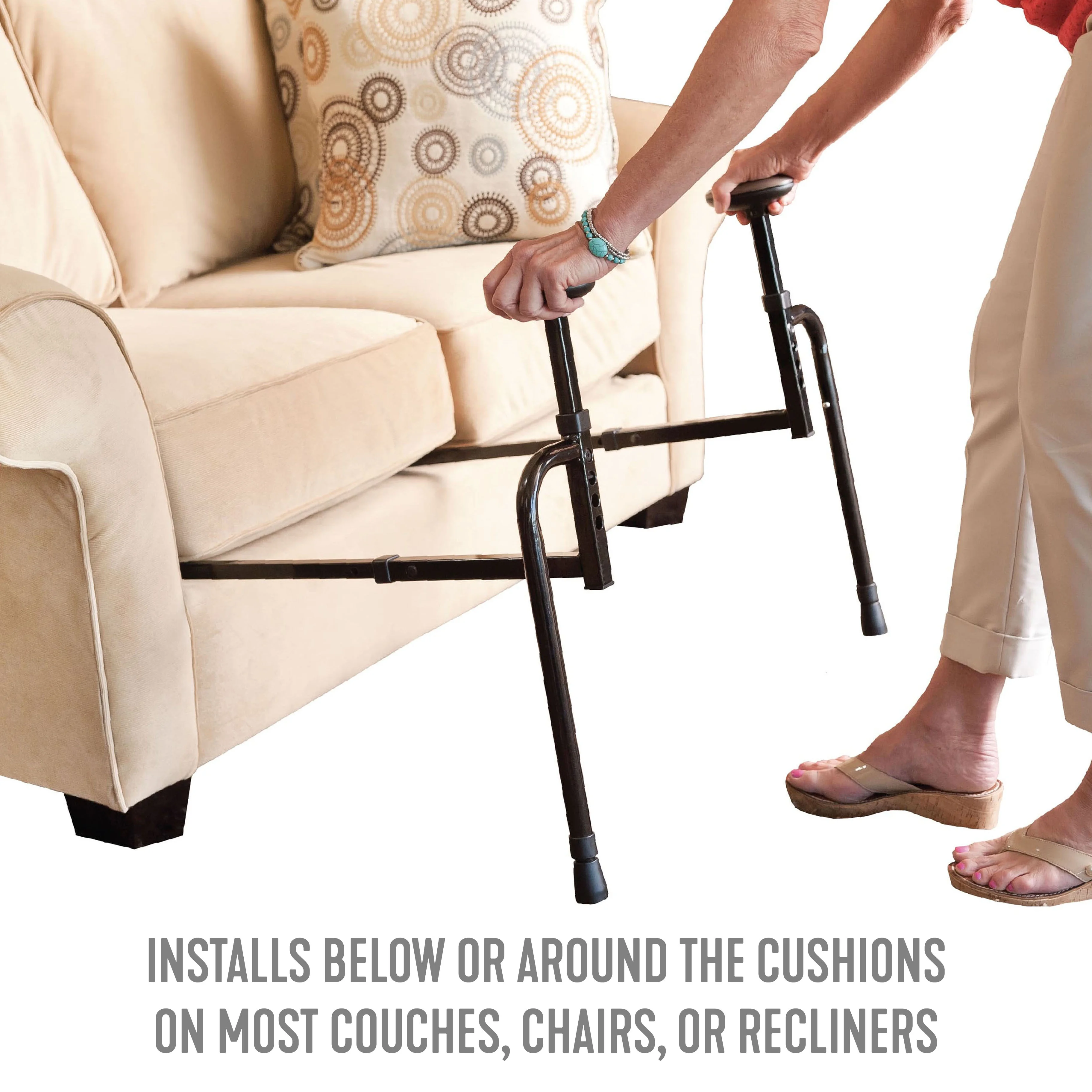 Stander EZ Stand-N-Go, Adjustable Stand Assist Sofa Grab Bar for Seniors - Image 4