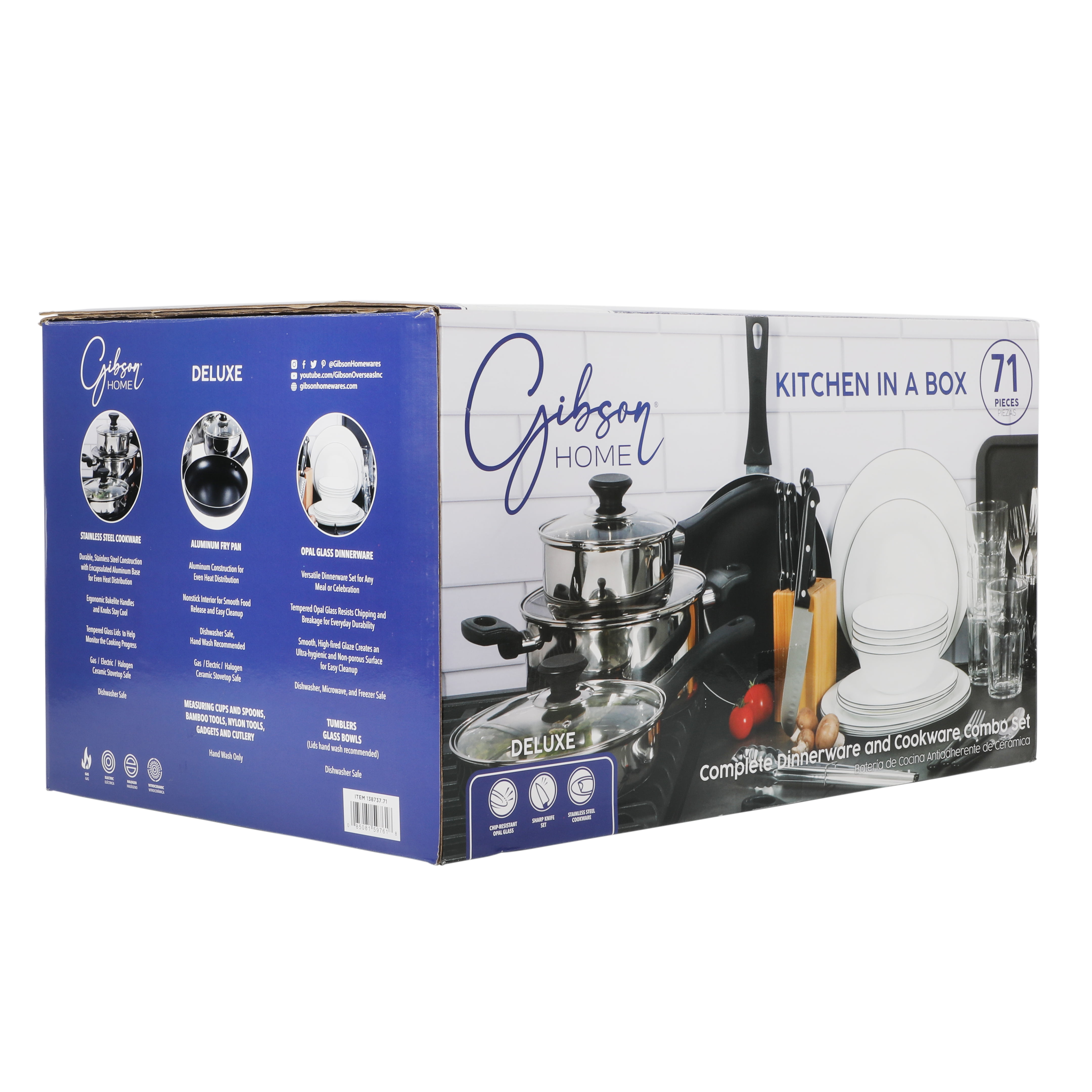 Gibson Home 71-Piece Cookware Set with Stainless Steel & Nonstick Cooking Pots & Pans, Bakeware & Cooking Utensils, Full Kitchen & Dinnerware Set - Image 22