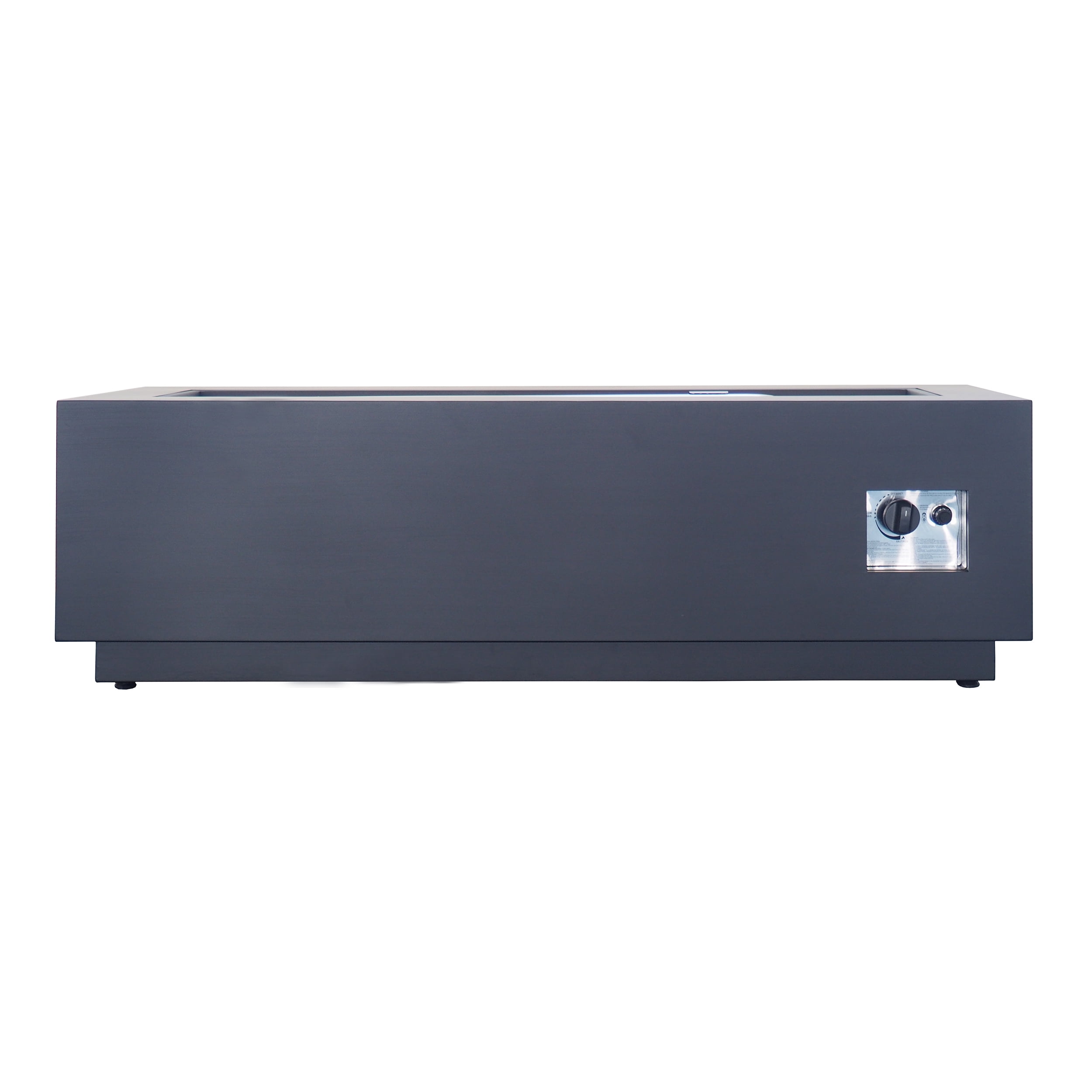 Reign Outdoor Rectangular Iron Gas Fire Pit , Dark Grey - Image 5