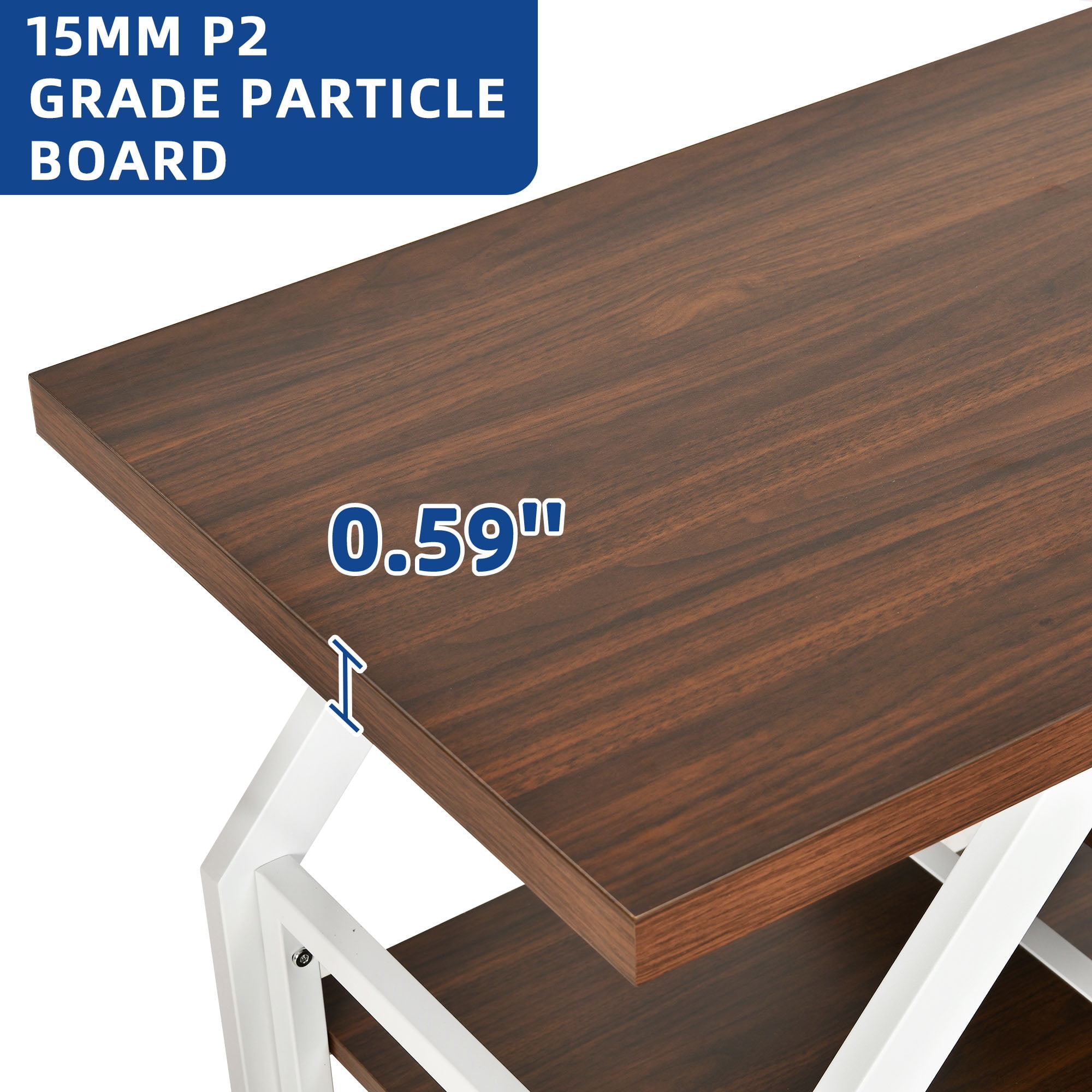 Uforic 55-75 Gallon Aquarium Stand with Power Outlets, Cabinet for Fish Tank Accessories Storage - Heavy Duty Metal Fish Tank Stand, 865LBS Capacity, White & Walnut - Image 8