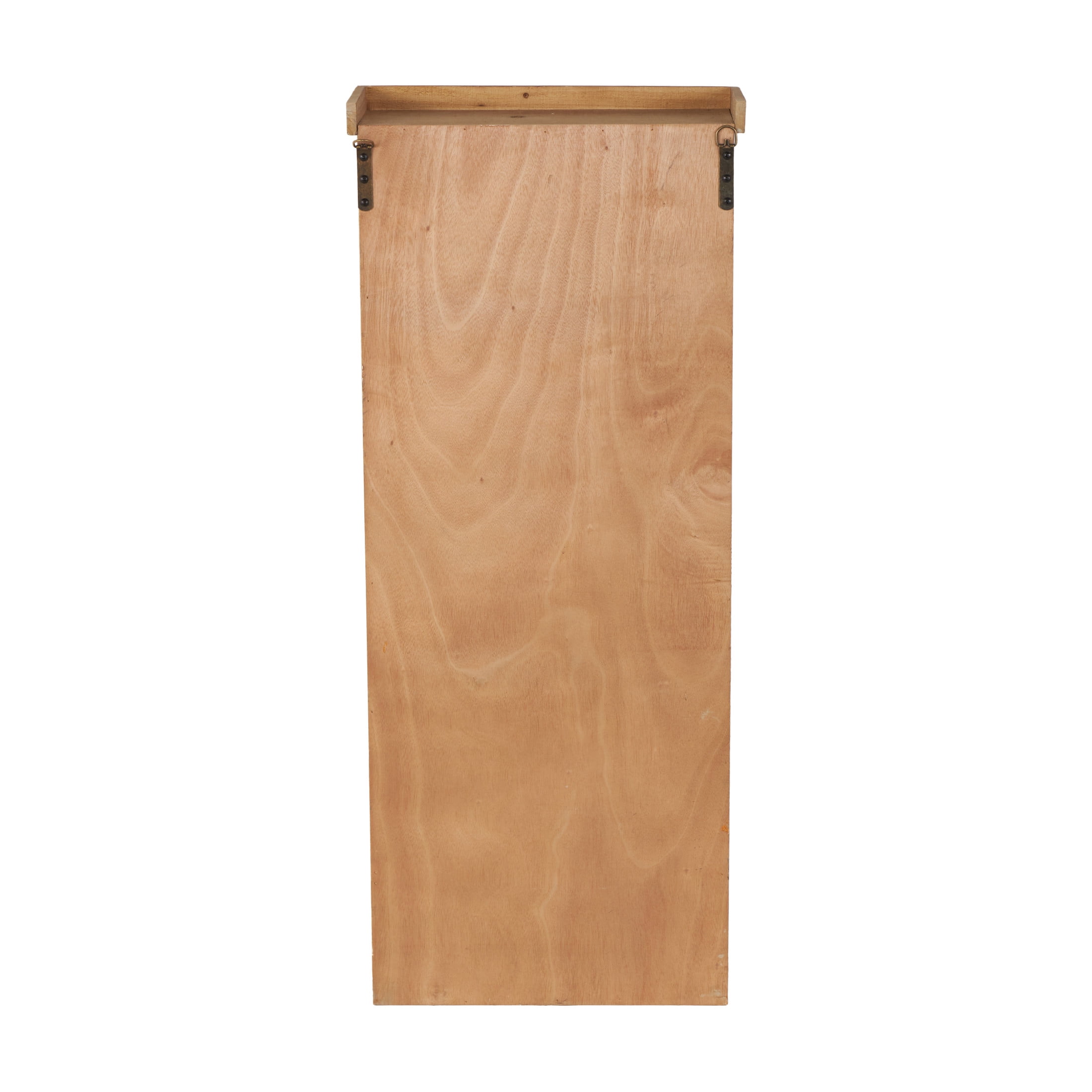 DecMode Rustic Bookcase Inspired Wood Wall Shelf with 10 Square Units and Brown Wood Grain Finish, 18"W x 42"H - Image 13