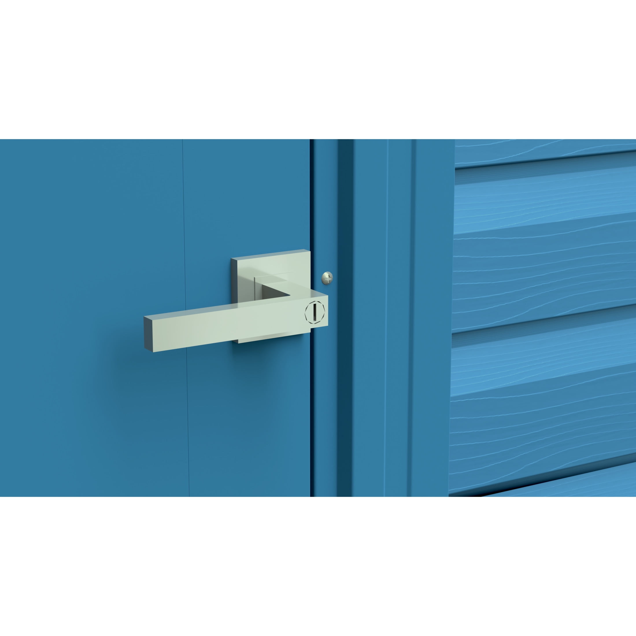 Arrow Select 6 x 5 x 7 ft Blue Grey Steel Storage Shed - Image 7