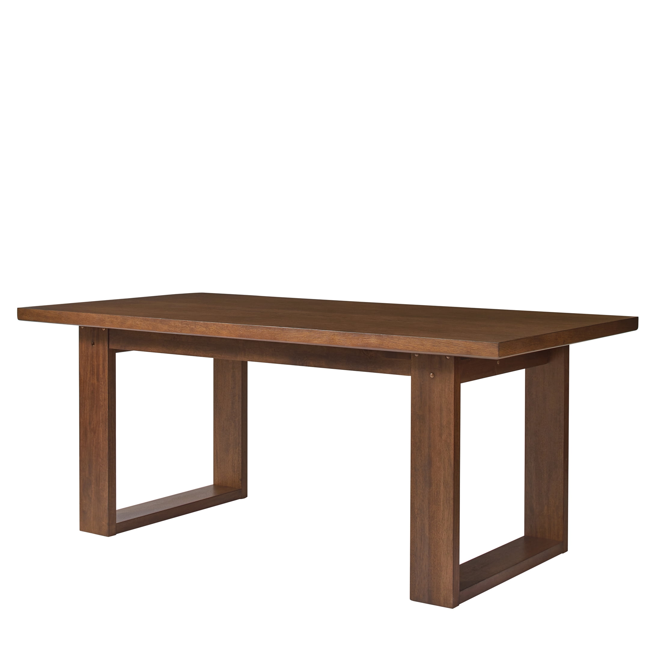 Better Homes & Gardens Ezra Collection Rectangular Double Pedestal Dining Table, 70 in, Walnut - Image 3