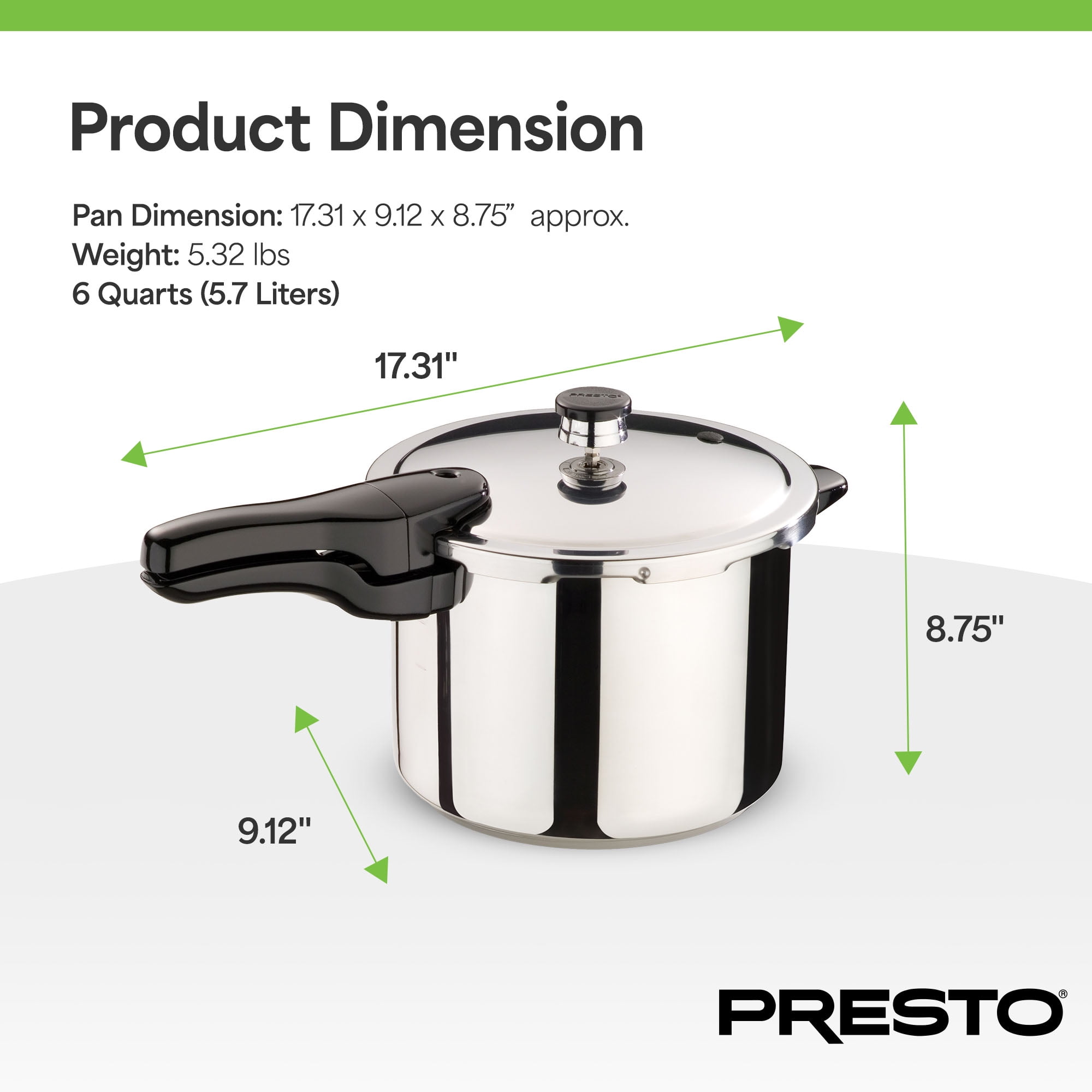 Presto® 6 Quart Stainless Steel Pressure Cooker - Image 2