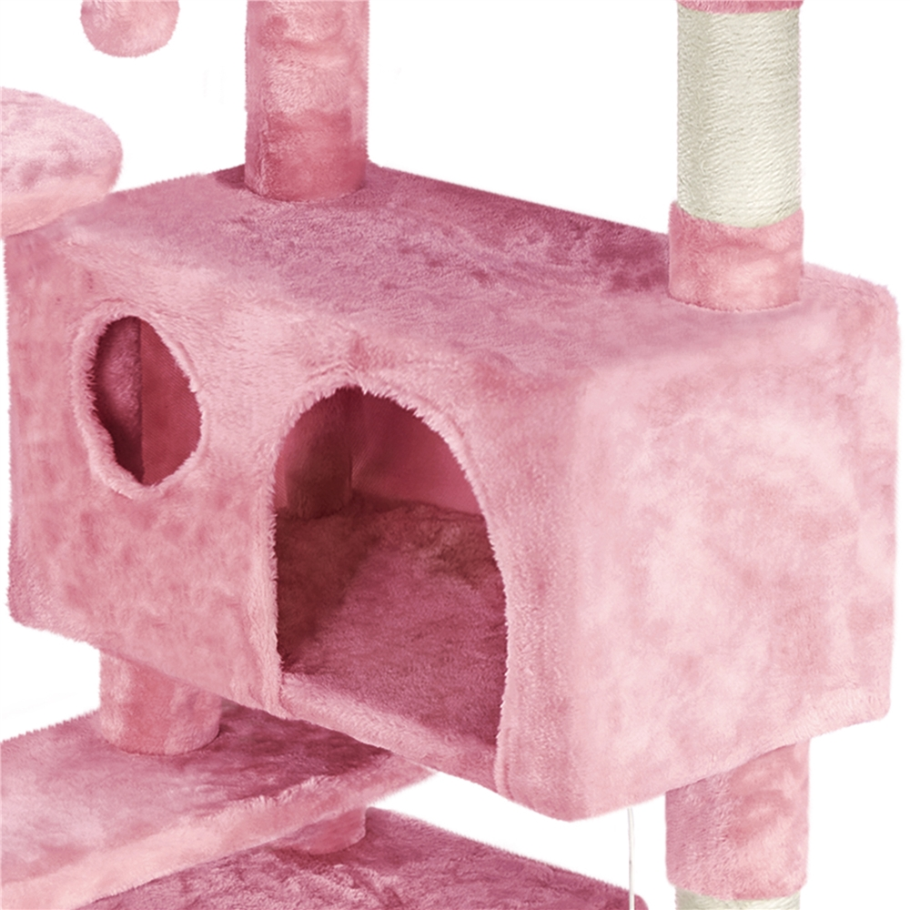 Renwick 62.5'' H Multilevel Cat Tree w/ 2 Condos & 2 Fur Balls & 3 Scratching Posts, Pink - Image 7