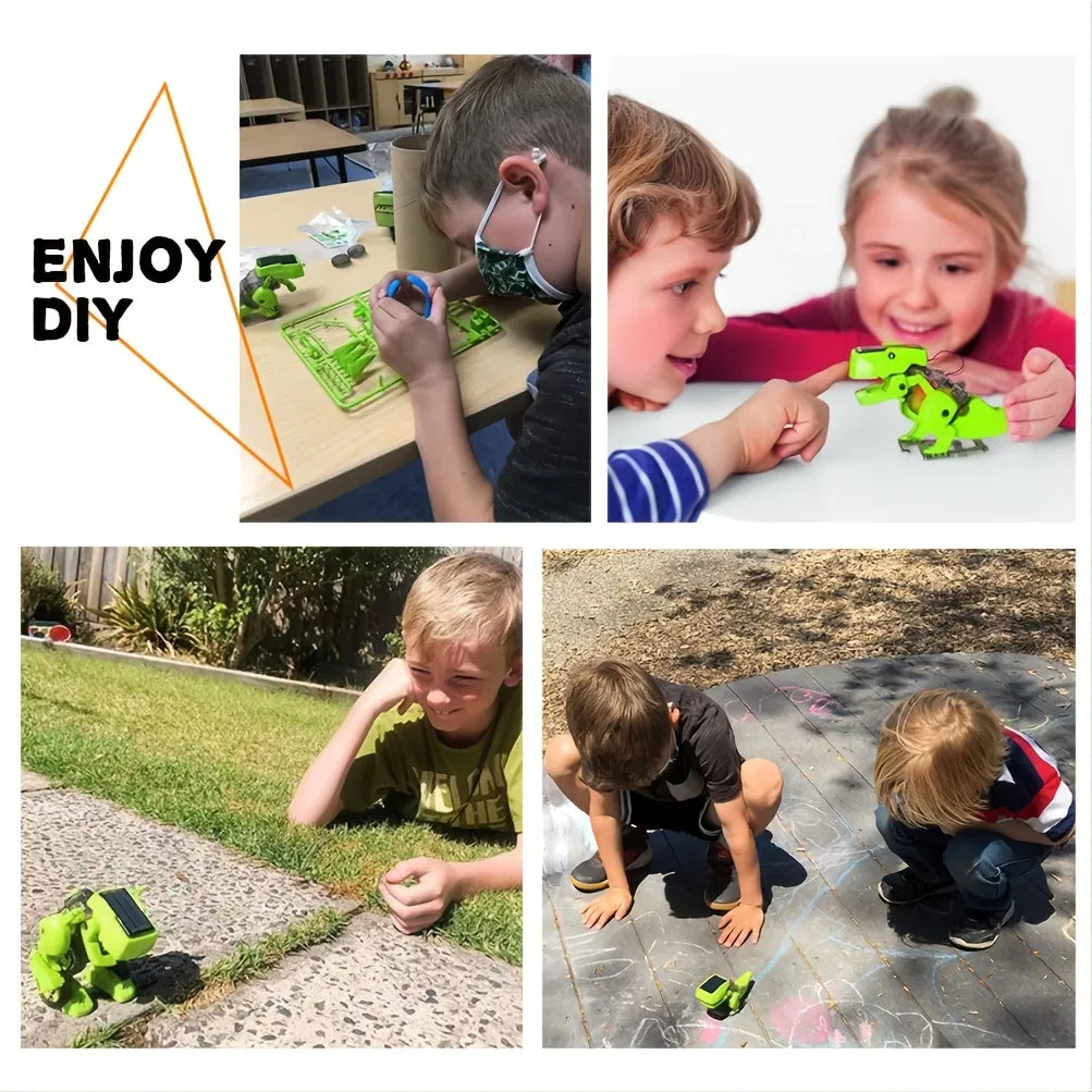 CEDQ Educational STEM Toys, 3-in-1 Solar Robot Dinosaur Kit, DIY STEM Dinosaur, Insect Unicorn, Drilling car Toys, Science Kit for Kids 8-12 Years Old Gifts, Build a Robot DIY Toys, Green - Image 5