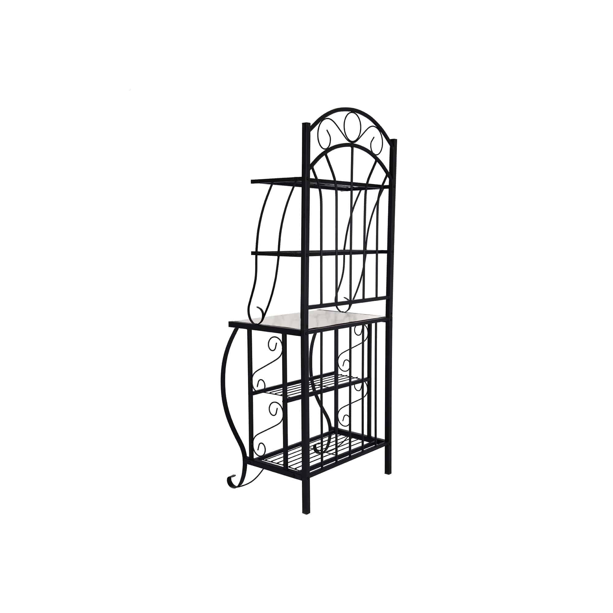 Boraam Valencia Rustic Baker's Rack with Faux Marble Shelf - Image 3