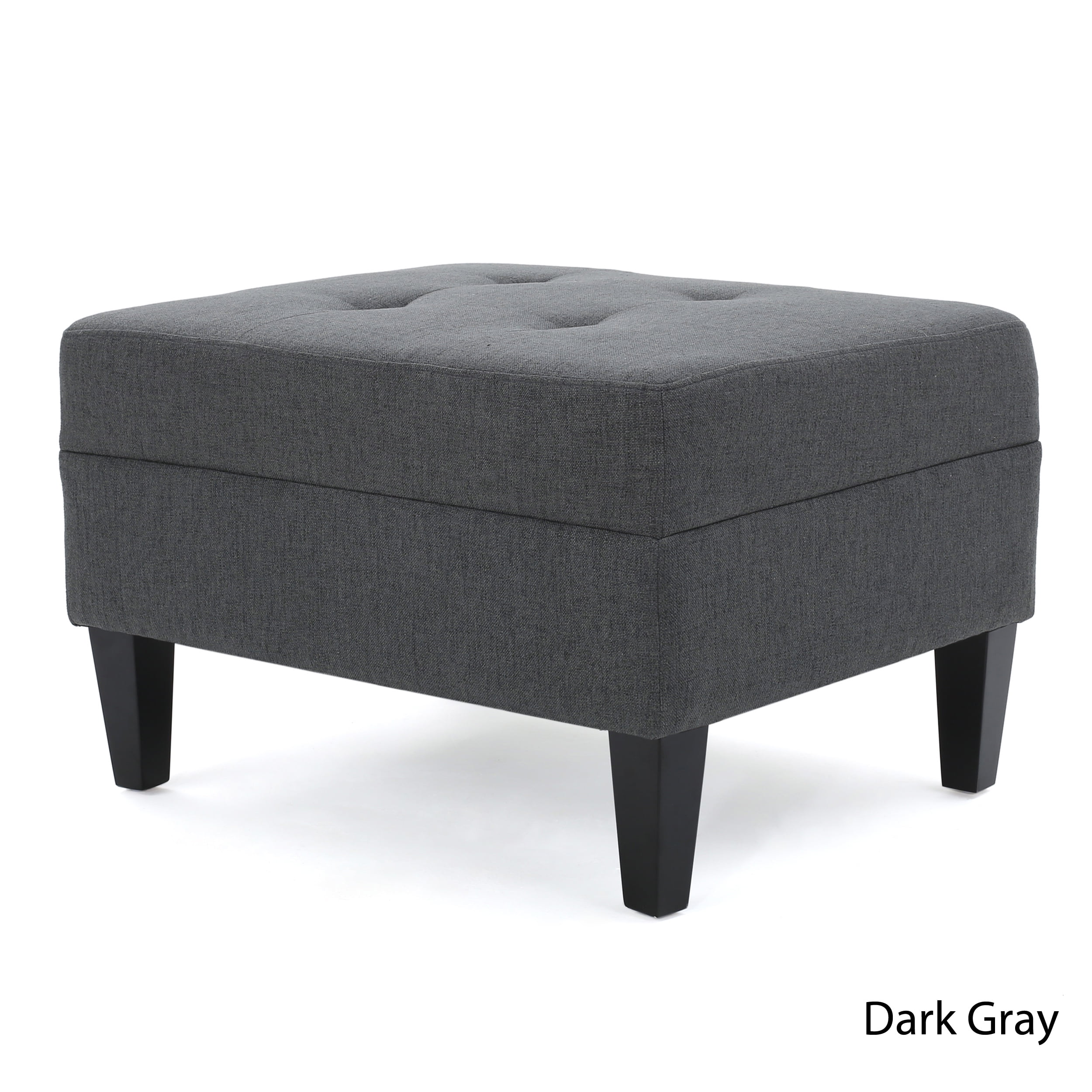 Noble House Sofija Fabric Tufted Ottoman, Dark Grey - Image 9