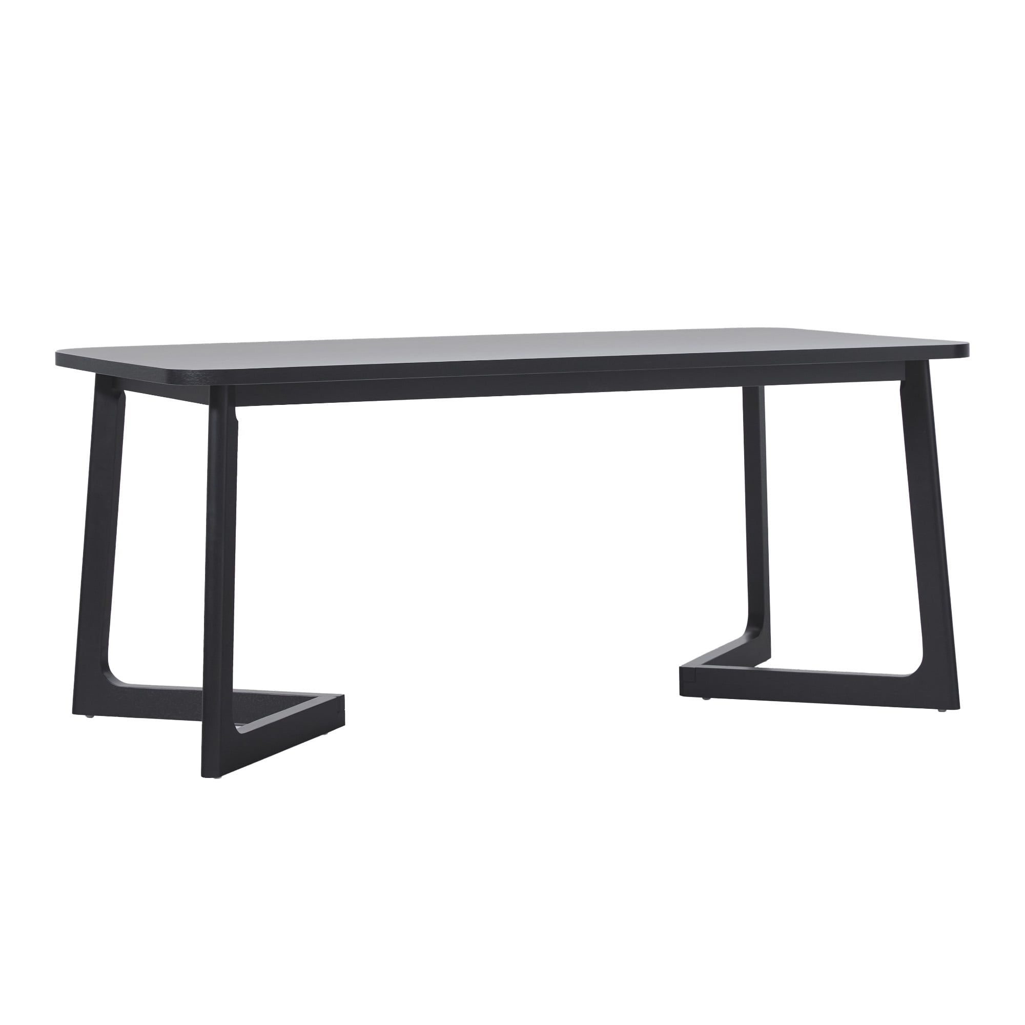 Walker Edison Modern Solid Wood Rectangle Dining Table, Black - Image 2