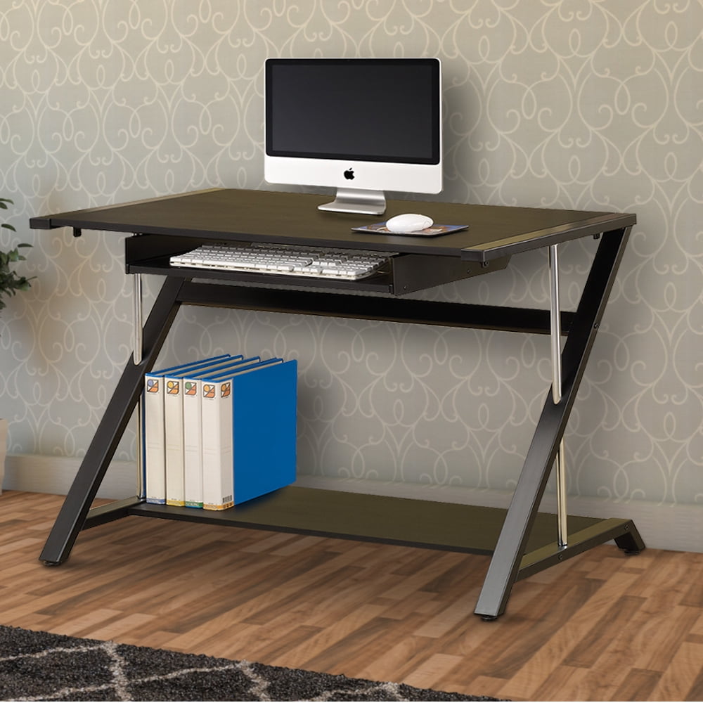 Mallet Computer Desk with Bottom Shelf Black - Image 5