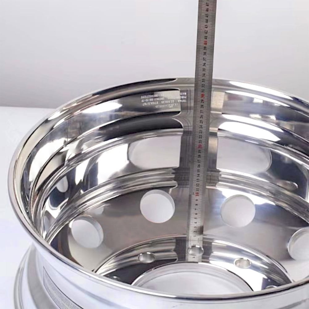 TheWheelDepot 22.5 x 8.25 Inch Polished Silver Forged Aluminum 10 Lug Wheel, 1 Pack - Image 3