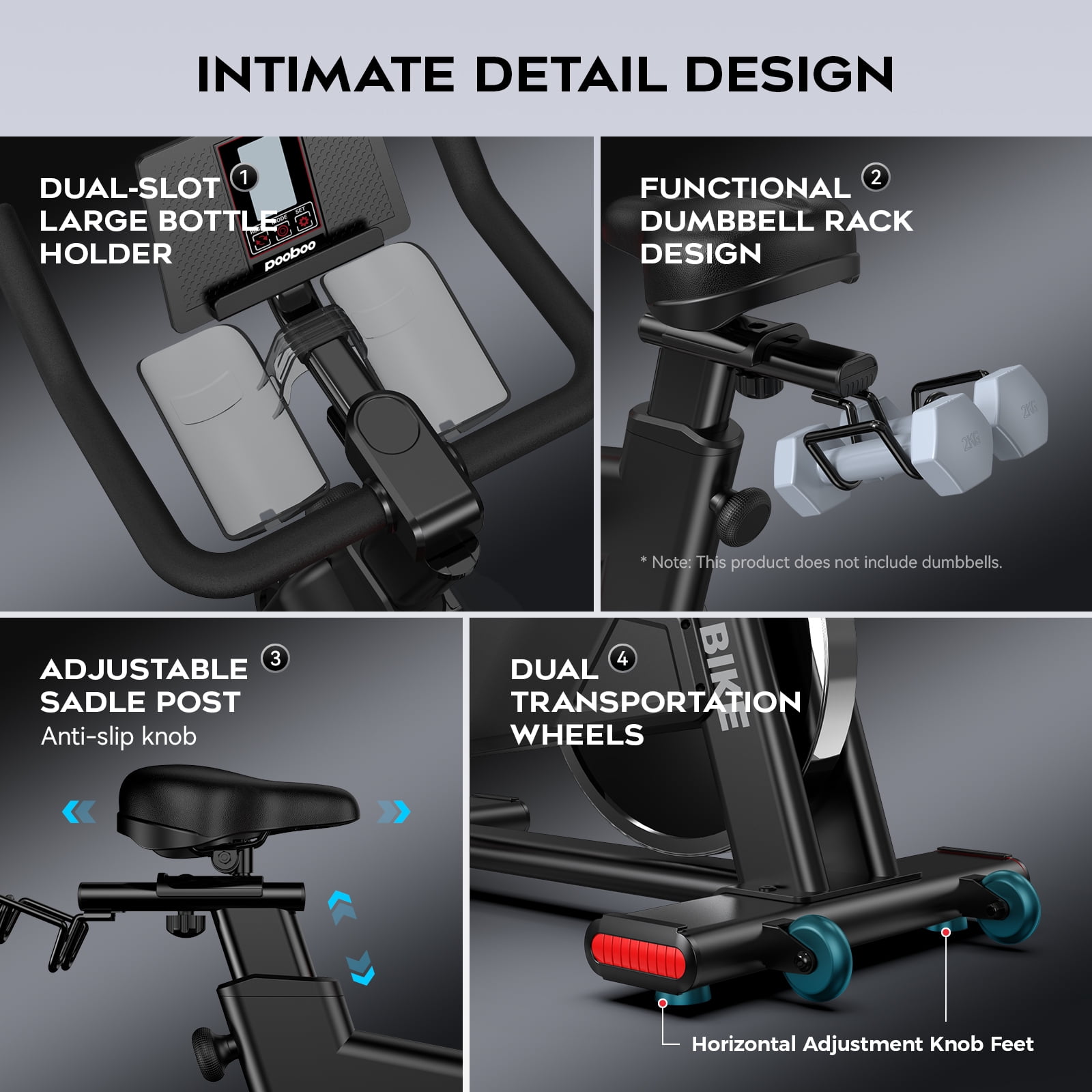 TOSSFD Magnetic Exercise Bike for Home Gym - 40 lbs Flywheel, 380 lbs Weight Capacity, Commercial Grade Indoor Cycling Bike, Stationary Bike with LCD Monitor & APP - Image 5