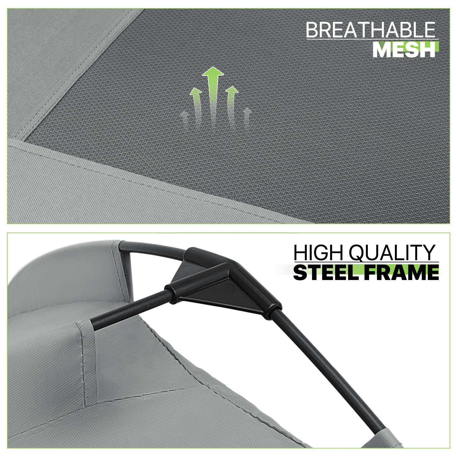 Magshion 48" Elevated Dog Bed for Dogs, Cooling Raised Pet Cot with Removable Waterproof Canopy Portable Dog Shade Tent for Indoor & Outdoor Use, Grey - Image 10