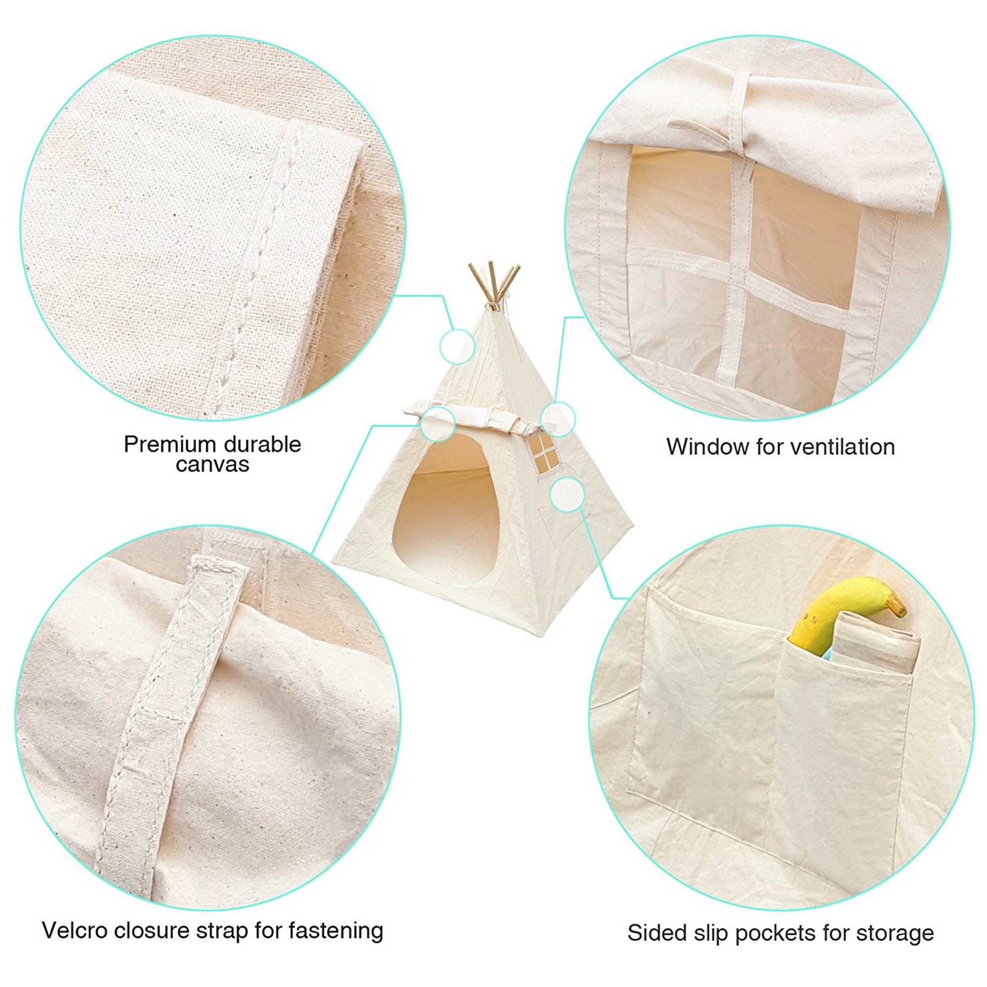 Lavievert Children Playhouse Canvas Teepee Kids Play House - Image 5