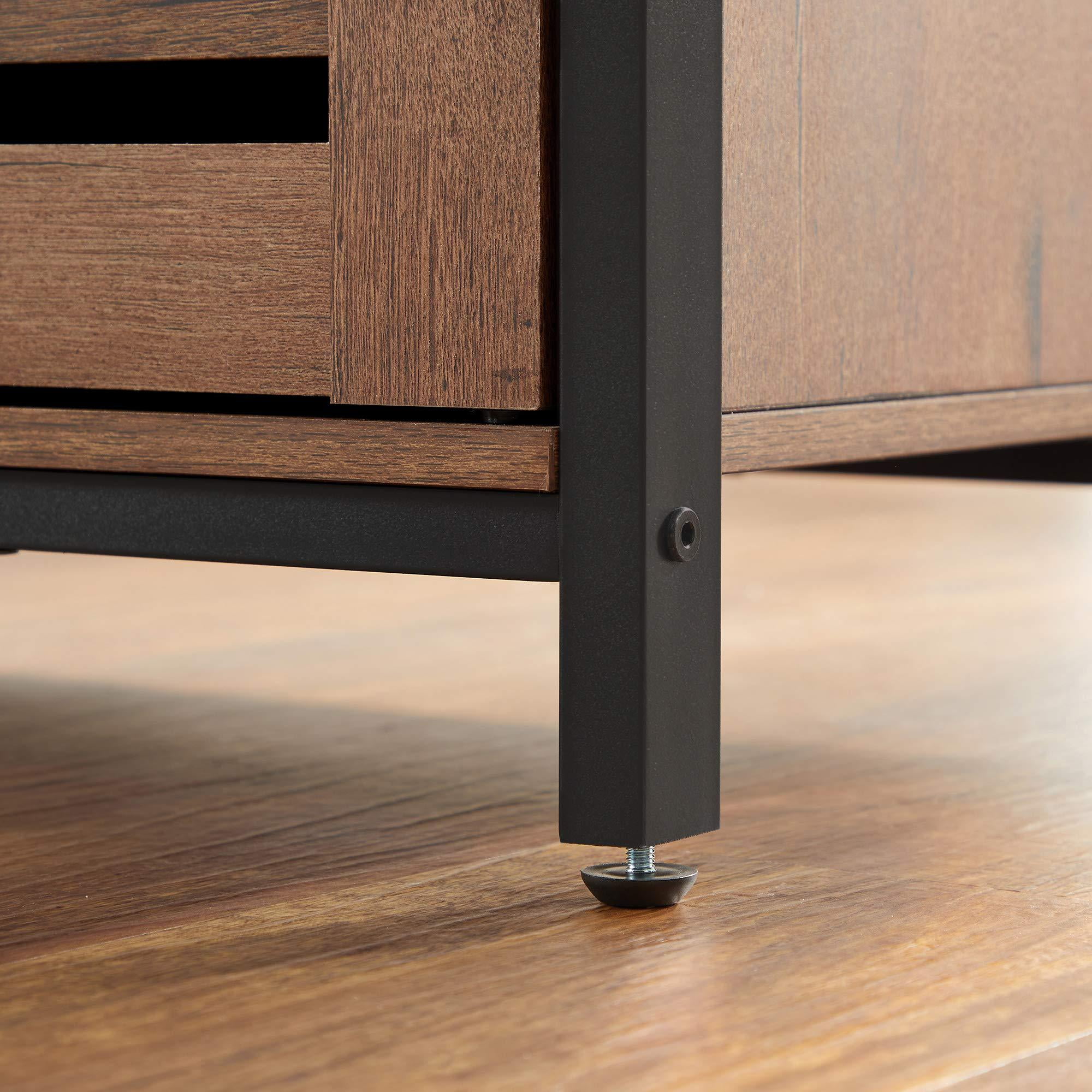 Nightstand - Industrial Style End Table with Adjustable Shelf - Steel Frame - Bedroom Furniture in Hazelnut Brown and Black - 15.7 x 15.7 x 23.6 Inches - Image 3